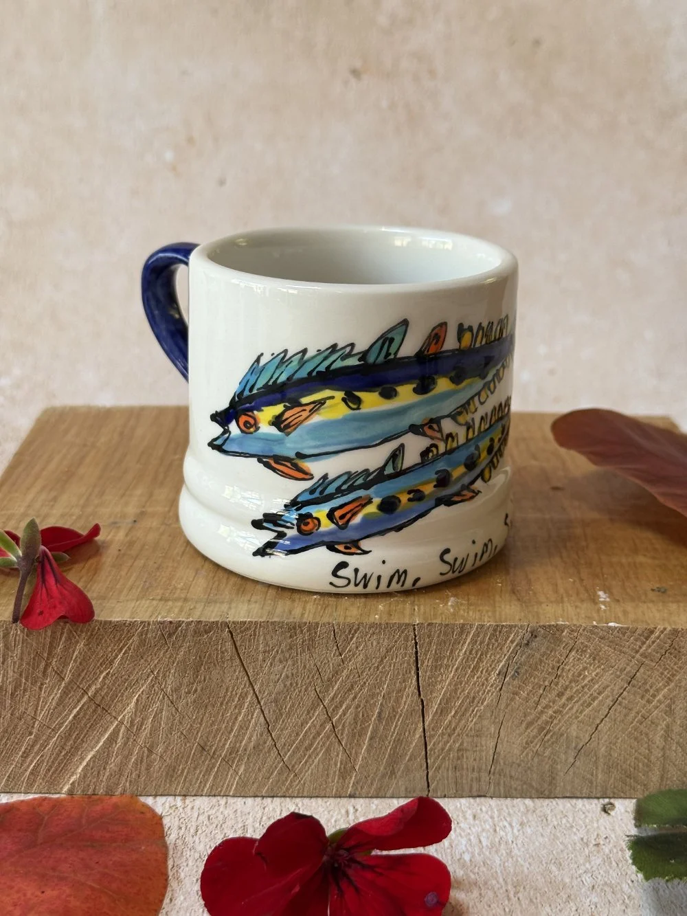 Mackerel on White Swim Swim Swim Baby Cup