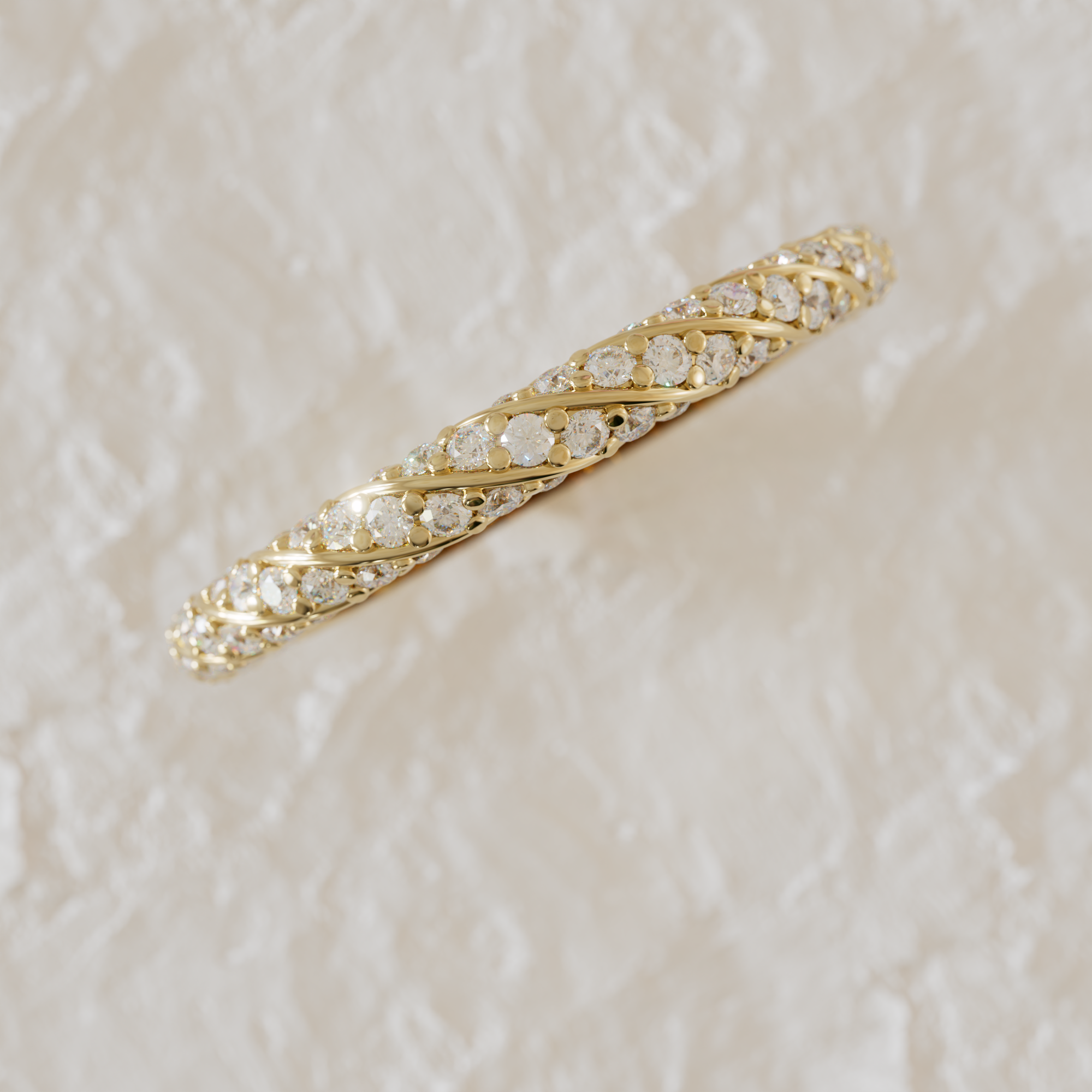 Twisted 98 stone wedding band