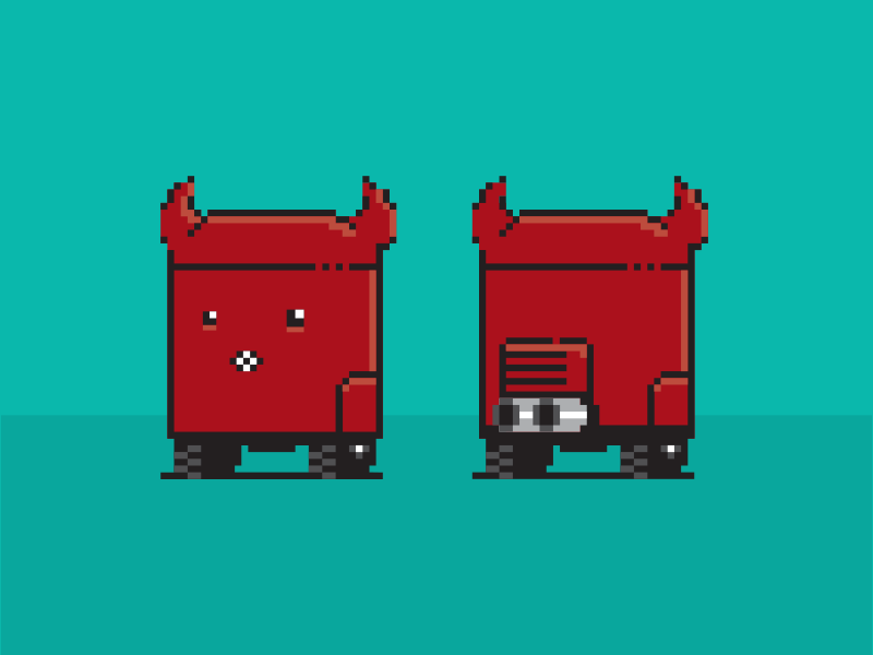 8-bit robot pixel art