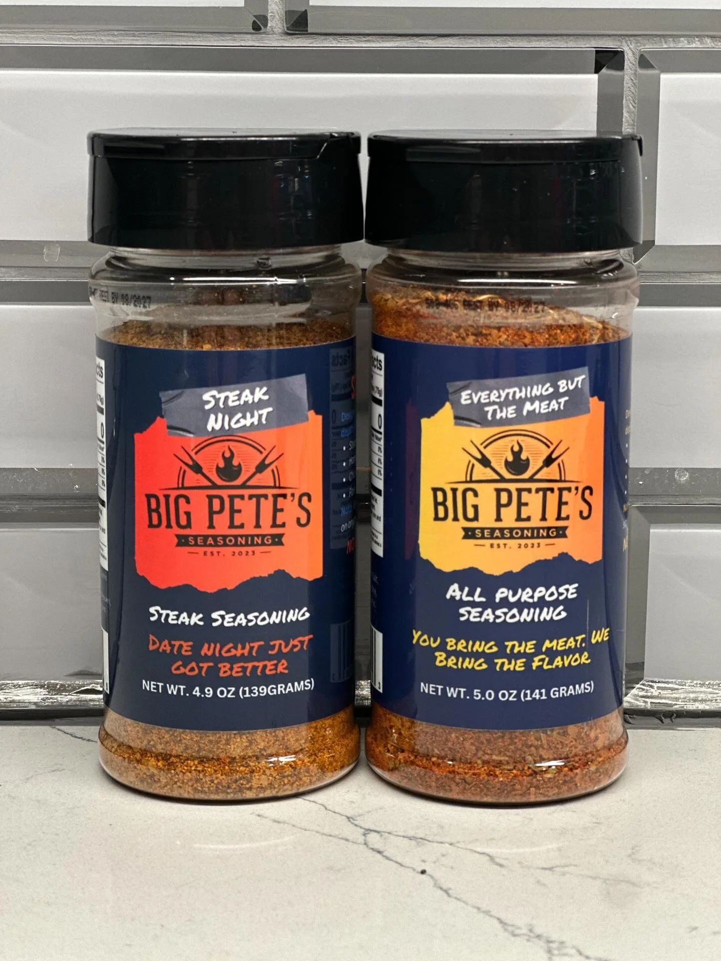 Out with the old, in with the NEW! 🚀
We just received our first shipment from our co-packer, and the results are 🔥.

After going through multiple iterations, we finally perfected the look and feel for Steak Night 🥩 and Everything But The Meat 🌶️.