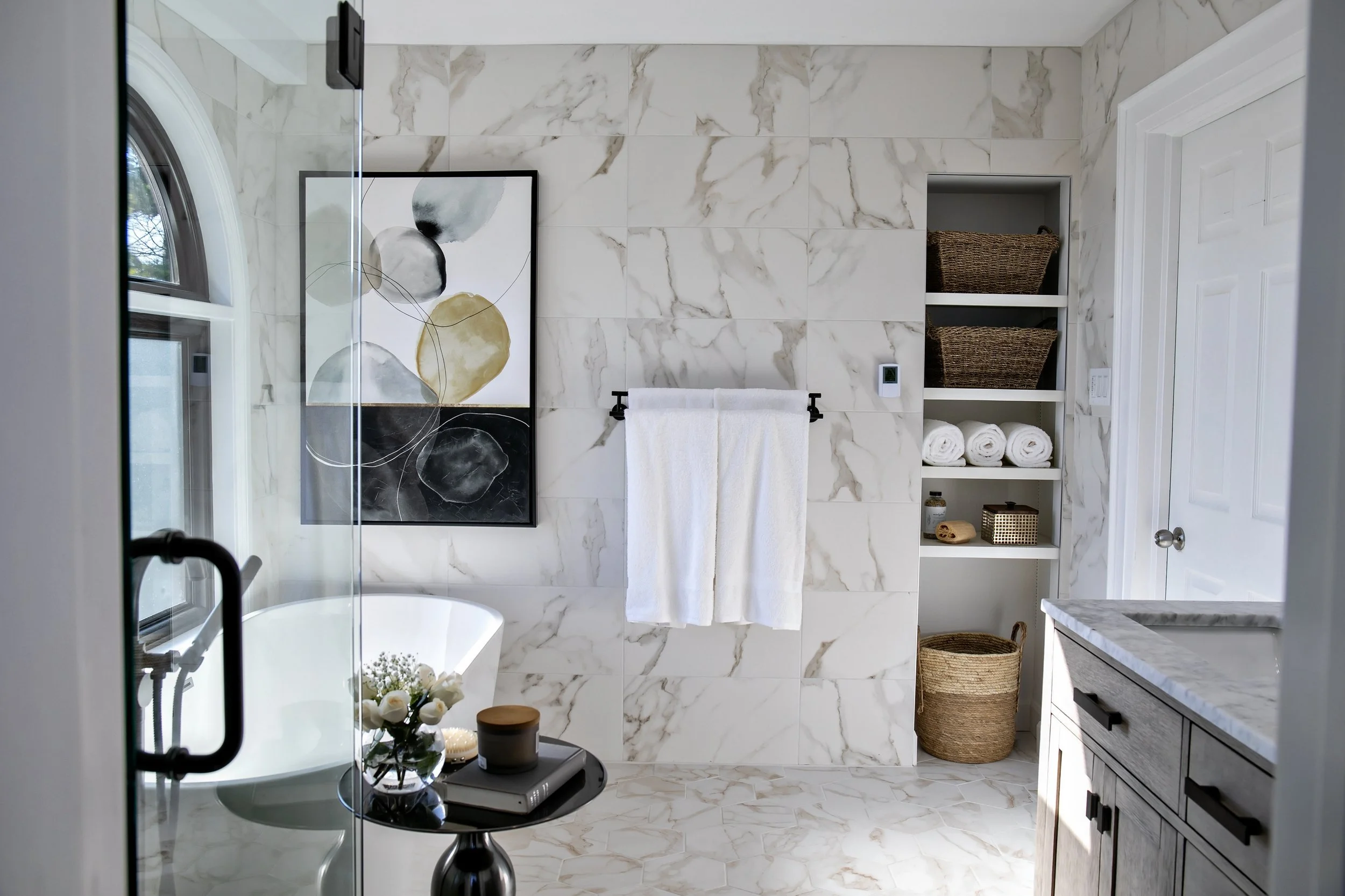 Spa-Inspired Bathroom Design Project — Beyond The Design Studio - Pure White Spa Inspired Bathroom