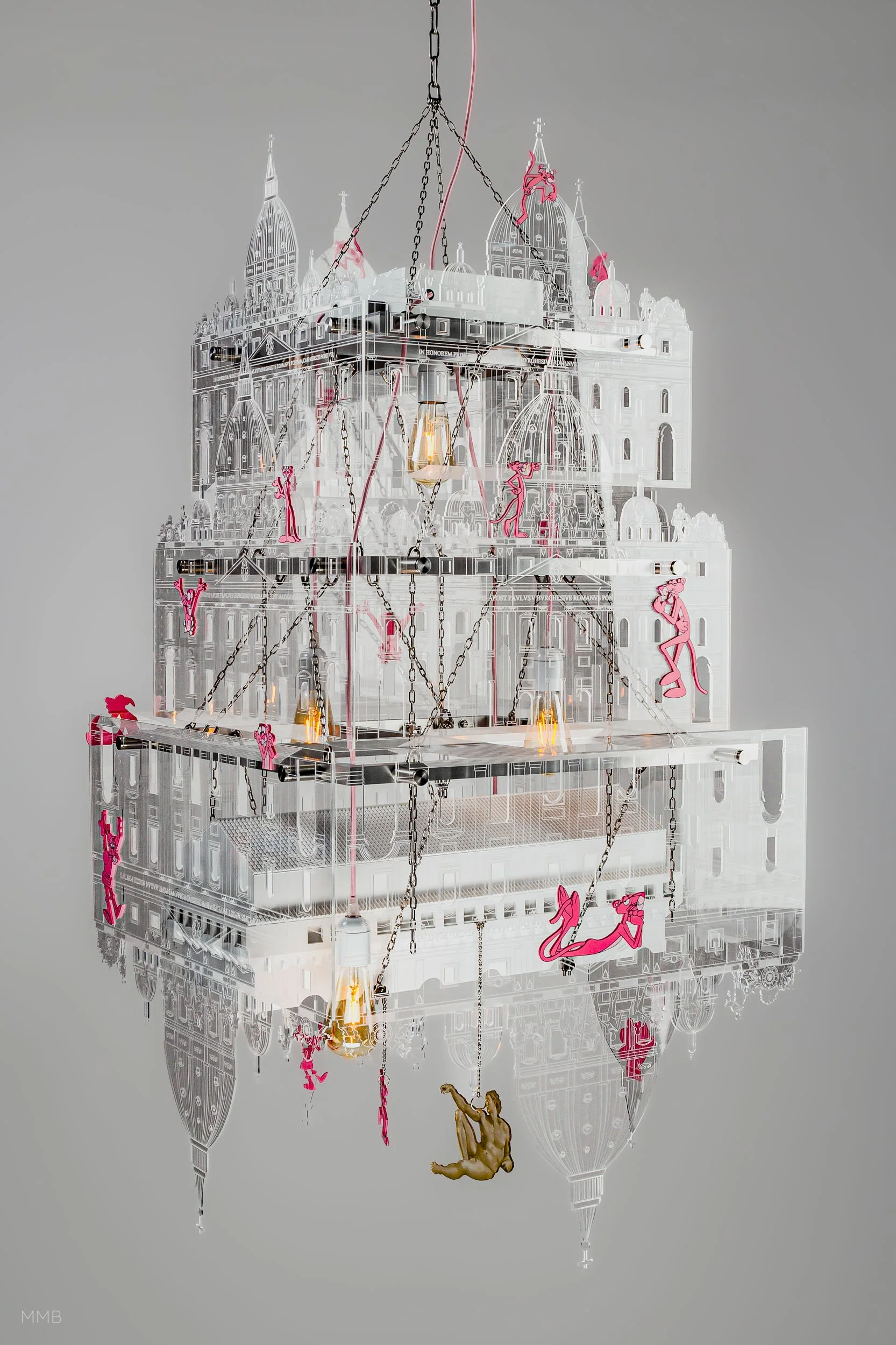 Pink Panther vs The Pope - Kunstrealisation von Modellbau Milde Berlin für Simon Fujiwara