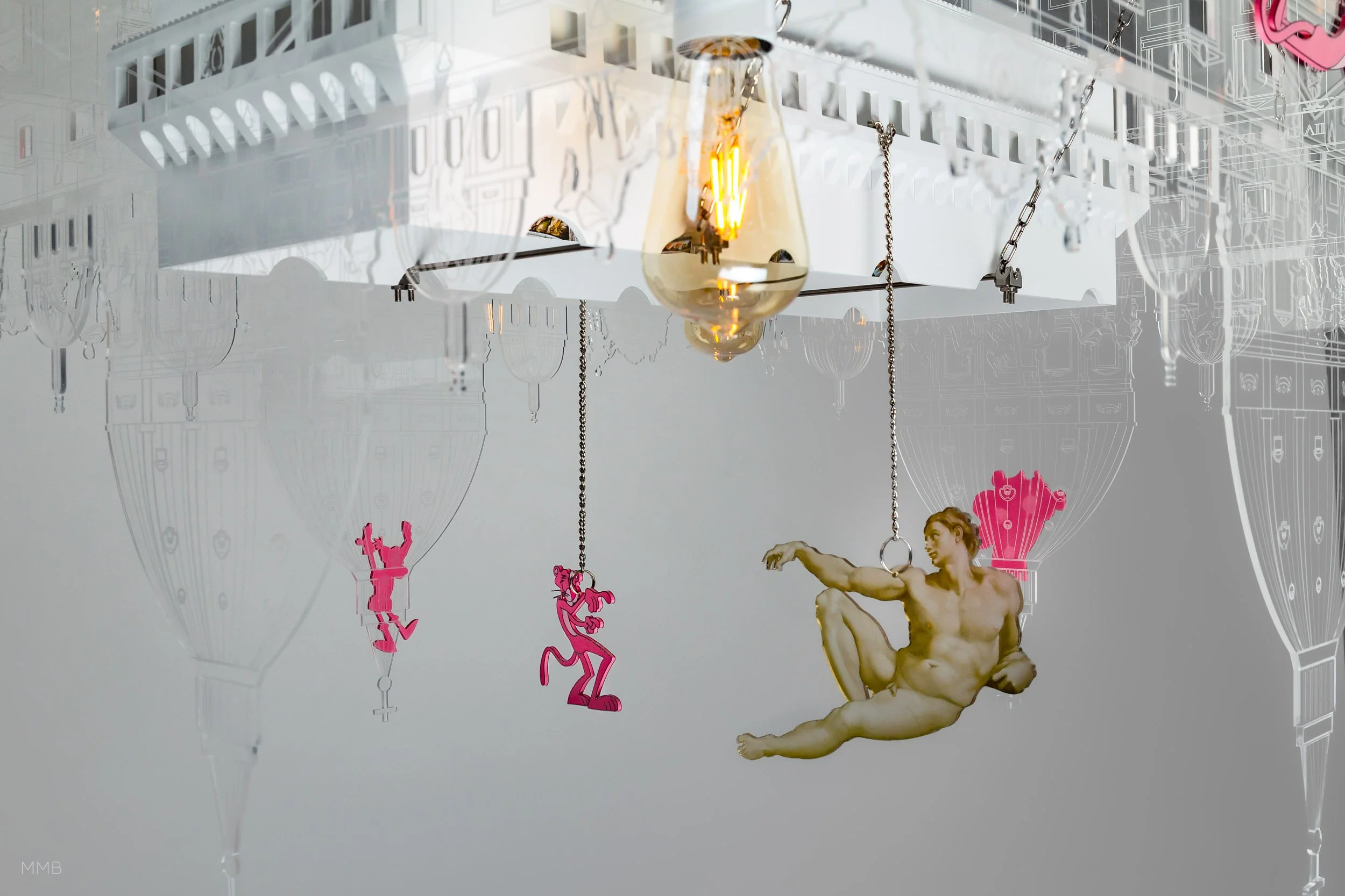 Pink Panther vs The Pope - Kunstrealisation von Modellbau Milde Berlin für Simon Fujiwara