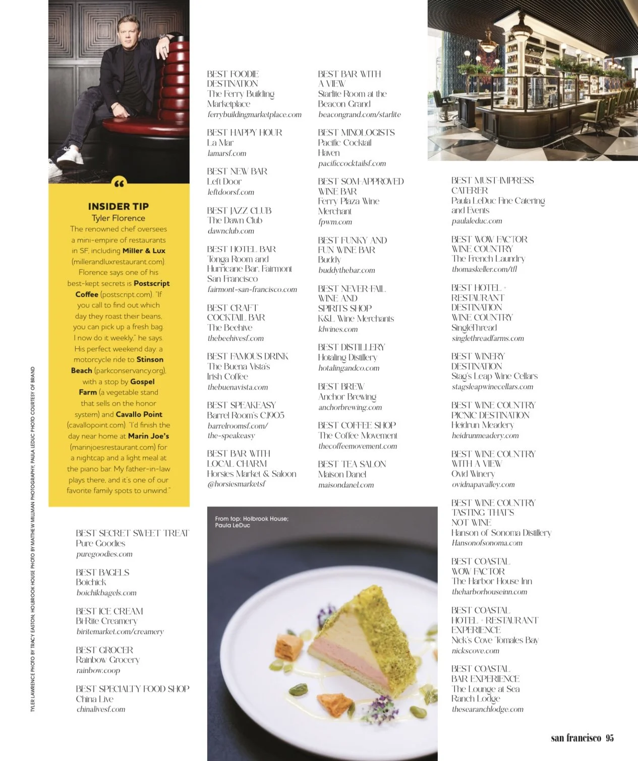 San Francisco Magazine page naming Left Door Best New Bar