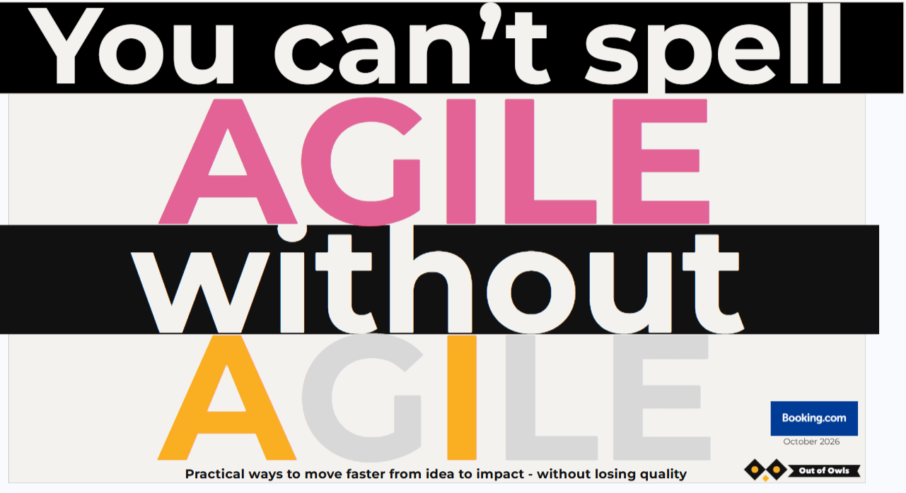 Cover slide for the talk: You can't spell agile without AI