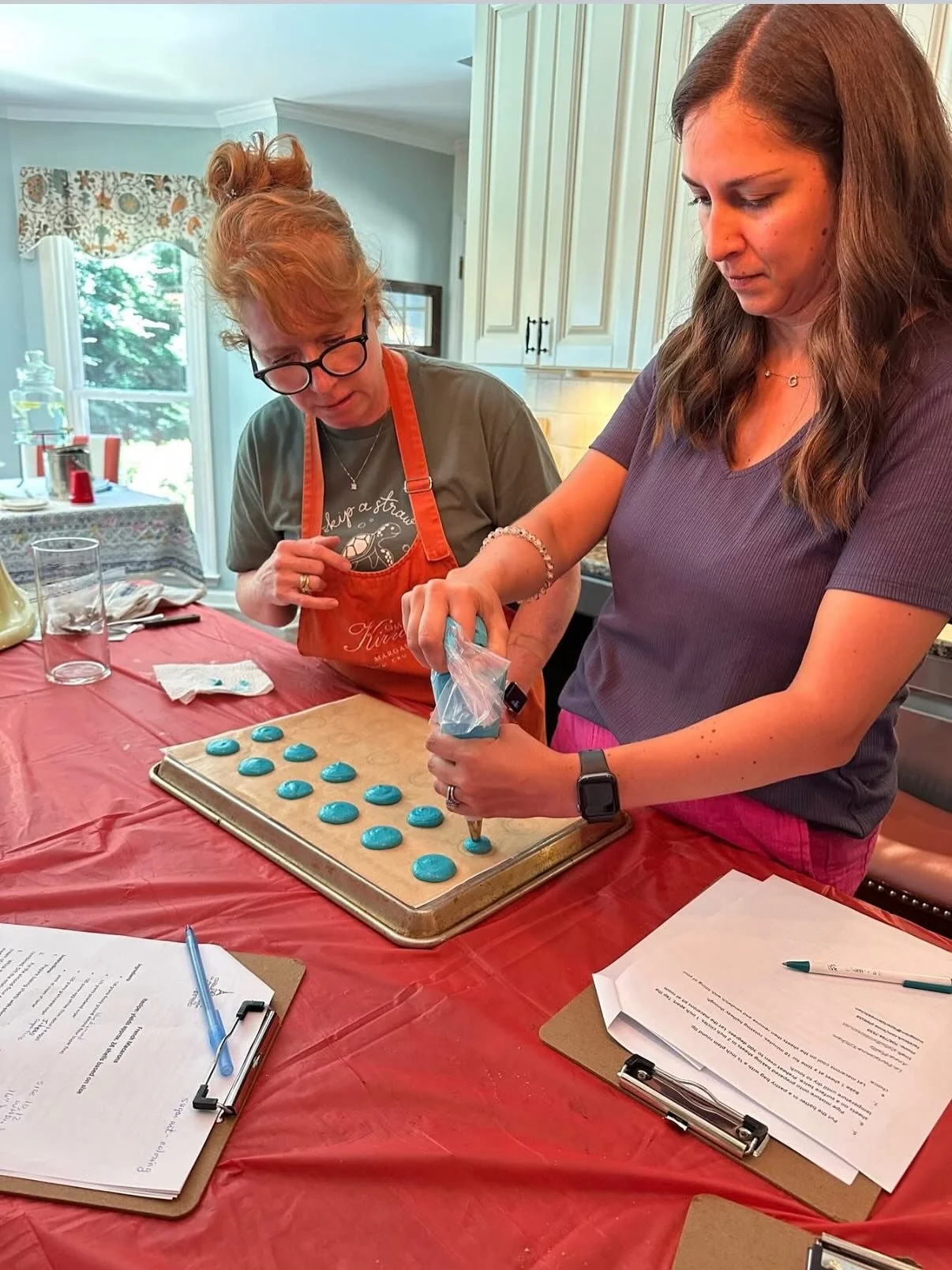 I had the pleasure of working with this fabulous family on Sunday for their Macaron class. I know they are now prepared to make these fabulous treats in their own kitchens. Bien jou&eacute; (well done)!