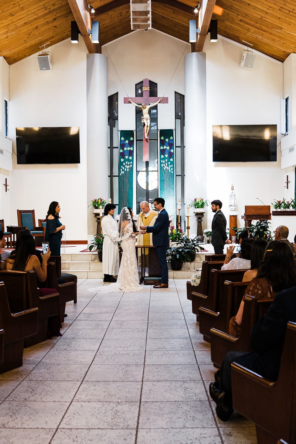  Traditional Catholic Church wedding with casual outdoor wedding reception at Saint Augustine Catholic Church The Yardery Sanford, FL - affordable orlando wedding photographer - intimate micro wedding photographer - best wedding venues Orlando - affo
