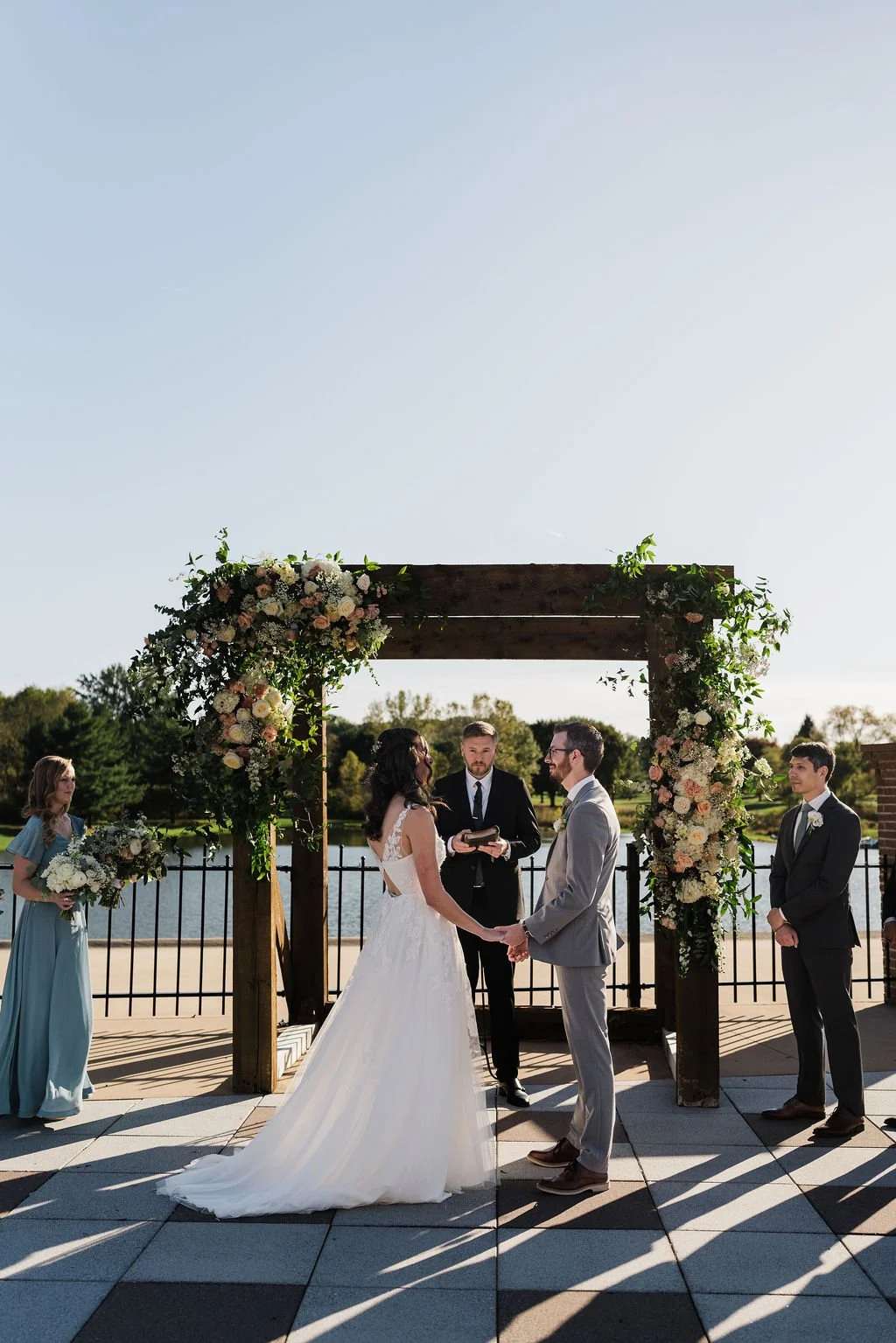  Elegant modern autumn fall rustic barn wedding at The Event on Sunny Brook scenic event venue in Kent, Ohio – indoor rustic barn wedding reception with outdoor ceremony – affordable Columbus Ohio wedding photographer – Central Ohio micro wedding pho