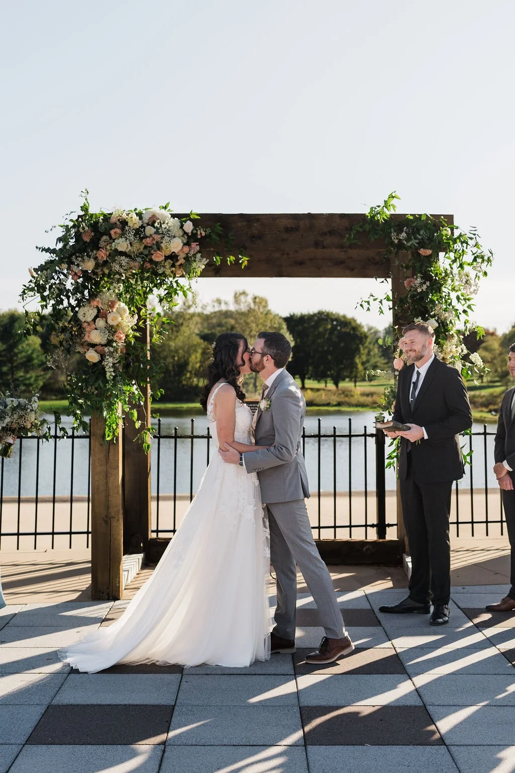  Elegant modern autumn fall rustic barn wedding at The Event on Sunny Brook scenic event venue in Kent, Ohio – indoor rustic barn wedding reception with outdoor ceremony – affordable Columbus Ohio wedding photographer – Central Ohio micro wedding pho