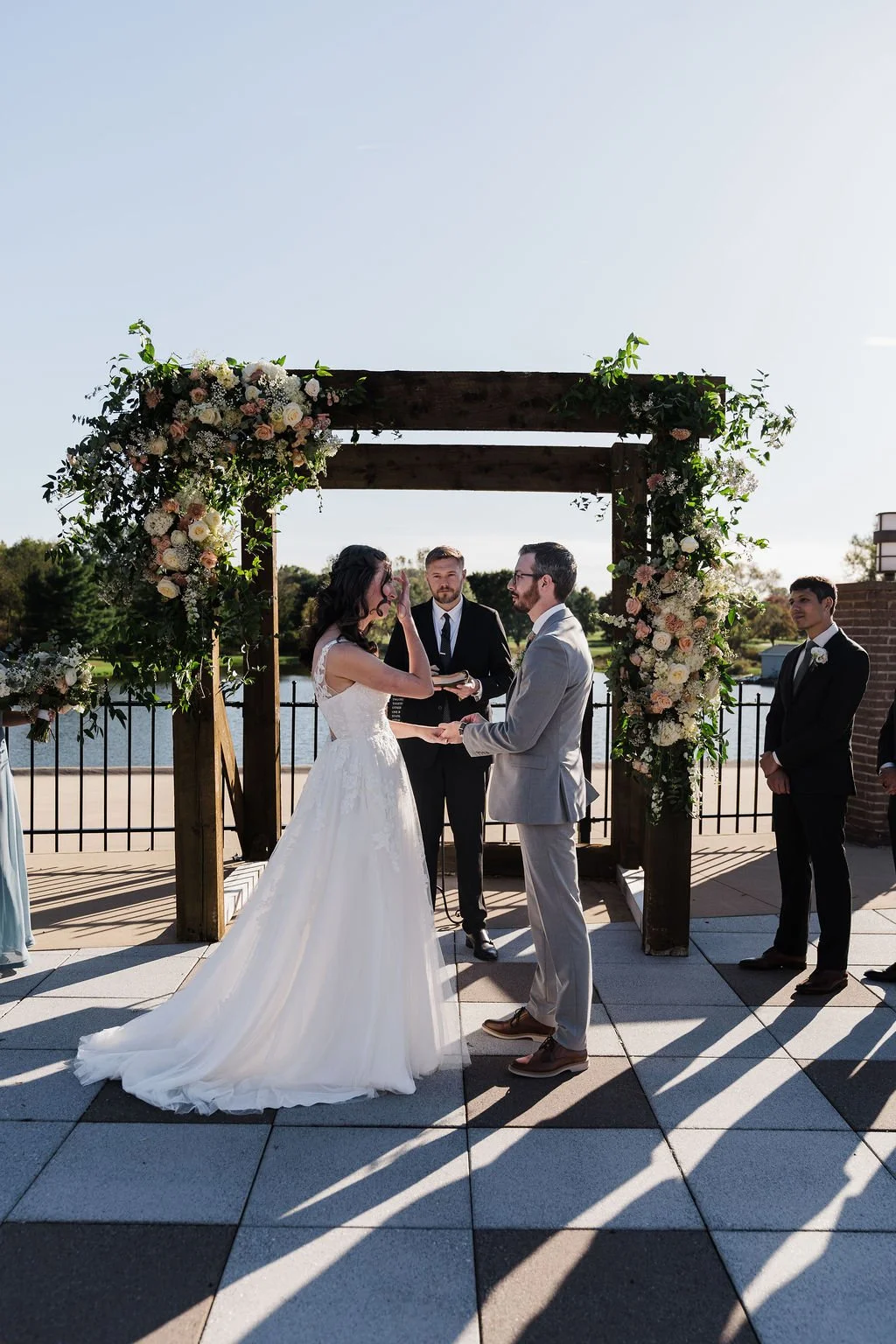  Elegant modern autumn fall rustic barn wedding at The Event on Sunny Brook scenic event venue in Kent, Ohio – indoor rustic barn wedding reception with outdoor ceremony – affordable Columbus Ohio wedding photographer – Central Ohio micro wedding pho
