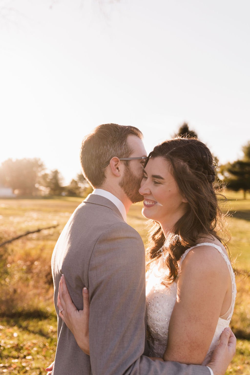  Elegant modern autumn fall rustic barn wedding at The Event on Sunny Brook scenic event venue in Kent, Ohio – indoor rustic barn wedding reception with outdoor ceremony – affordable Columbus Ohio wedding photographer – Central Ohio micro wedding pho