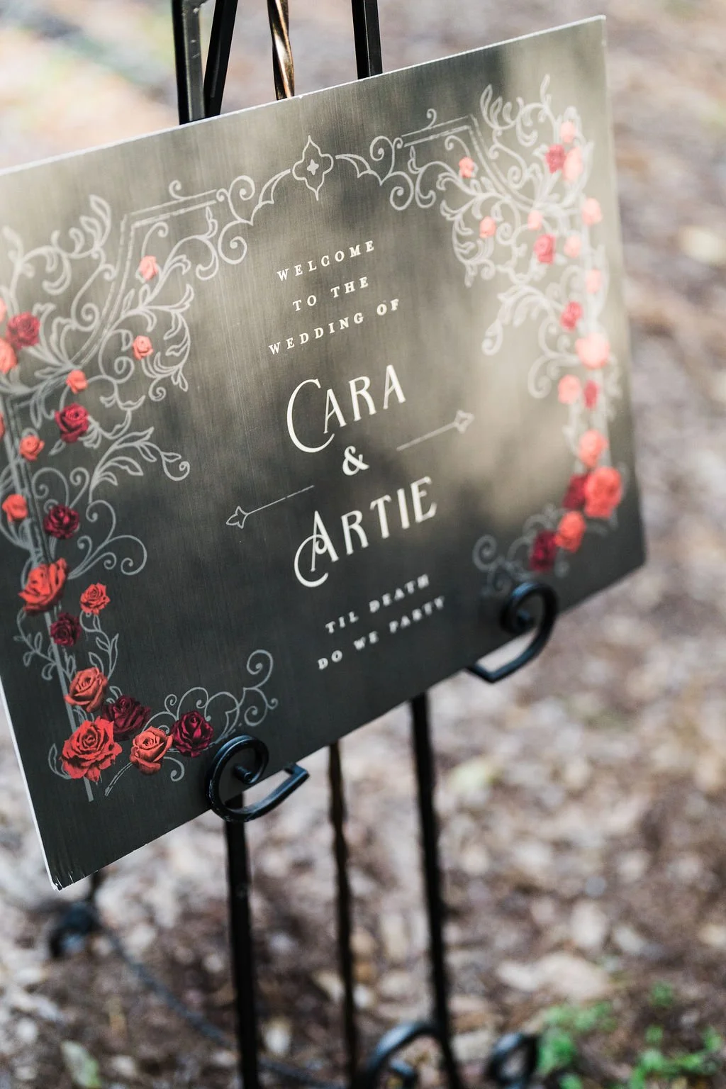  Gothic fantasy Halloween Lord of the Rings Harry Potter spooky black wedding at Chapel Valley Farm in Eustis, FL – indoor rustic barn wedding reception with outdoor forest ranch wedding ceremony – intimate barn wedding photography – affordable weddi