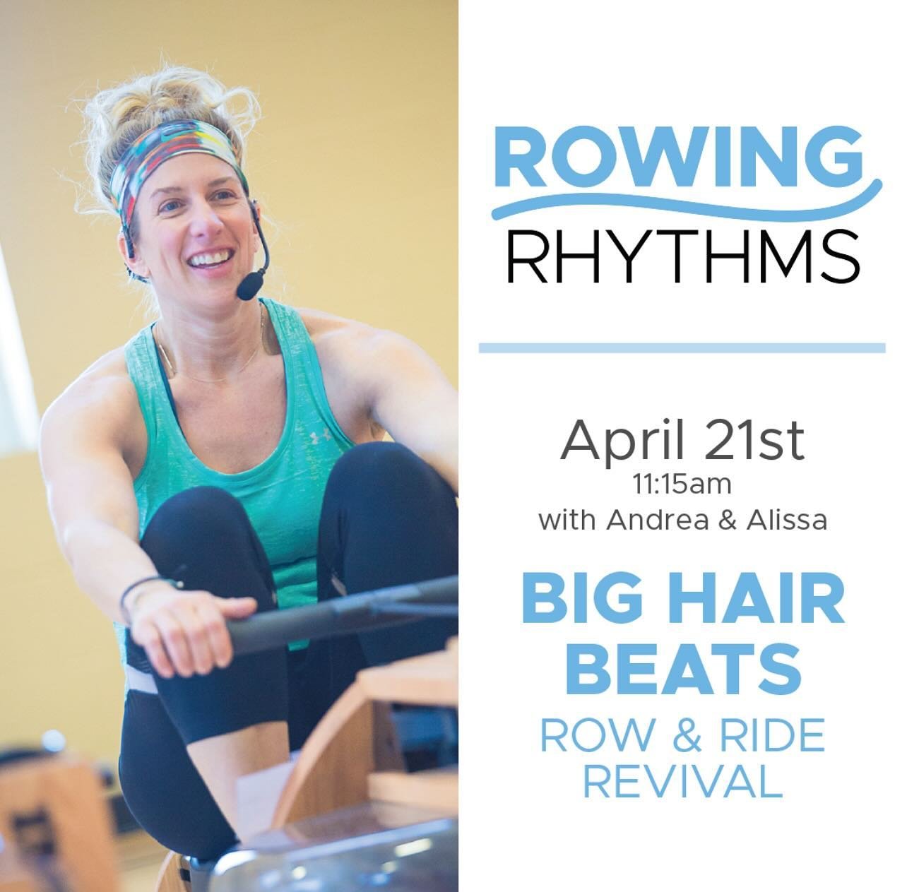 Cycling. Rowing. Big Hair Bands. 🎸 🤘🏼

Need we say more?

We will!  It&rsquo;s led by the amazing @alissa_cotter @andreacblum THIS SUNDAY at 11:15am

Be sure to sign up for your spot on the app. Space is limited but we have a FREE spot available t