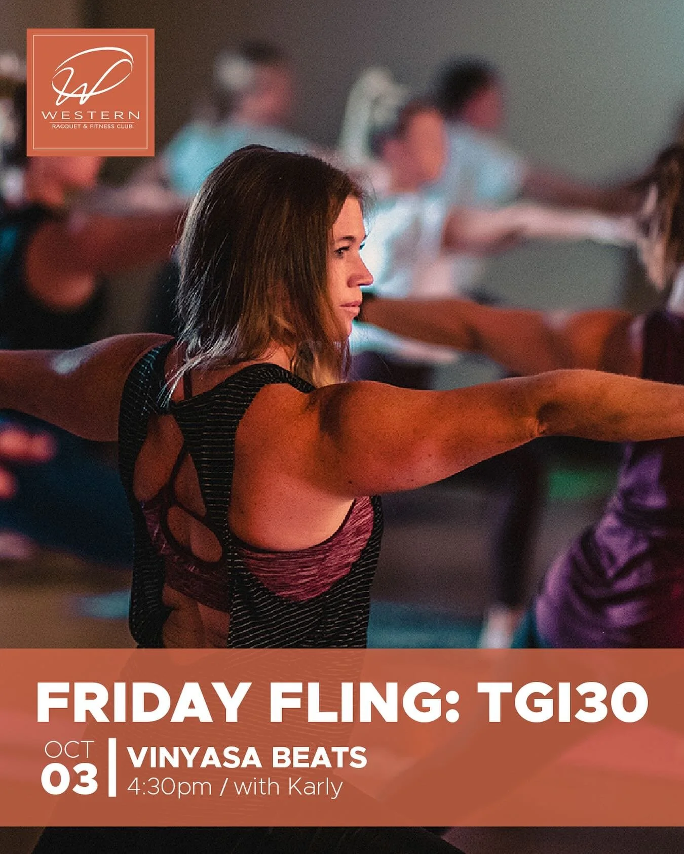 🎉 TGI30 Friday Fling is BACK! 🎉

Kick off the weekend with Karly tomorrow at 4:30 PM for a 30-minute Vinyasa Beats class! Flow, stretch, and sweat to the rhythm of EDM and house music&mdash;this is the perfect way to get your energy up and your bod