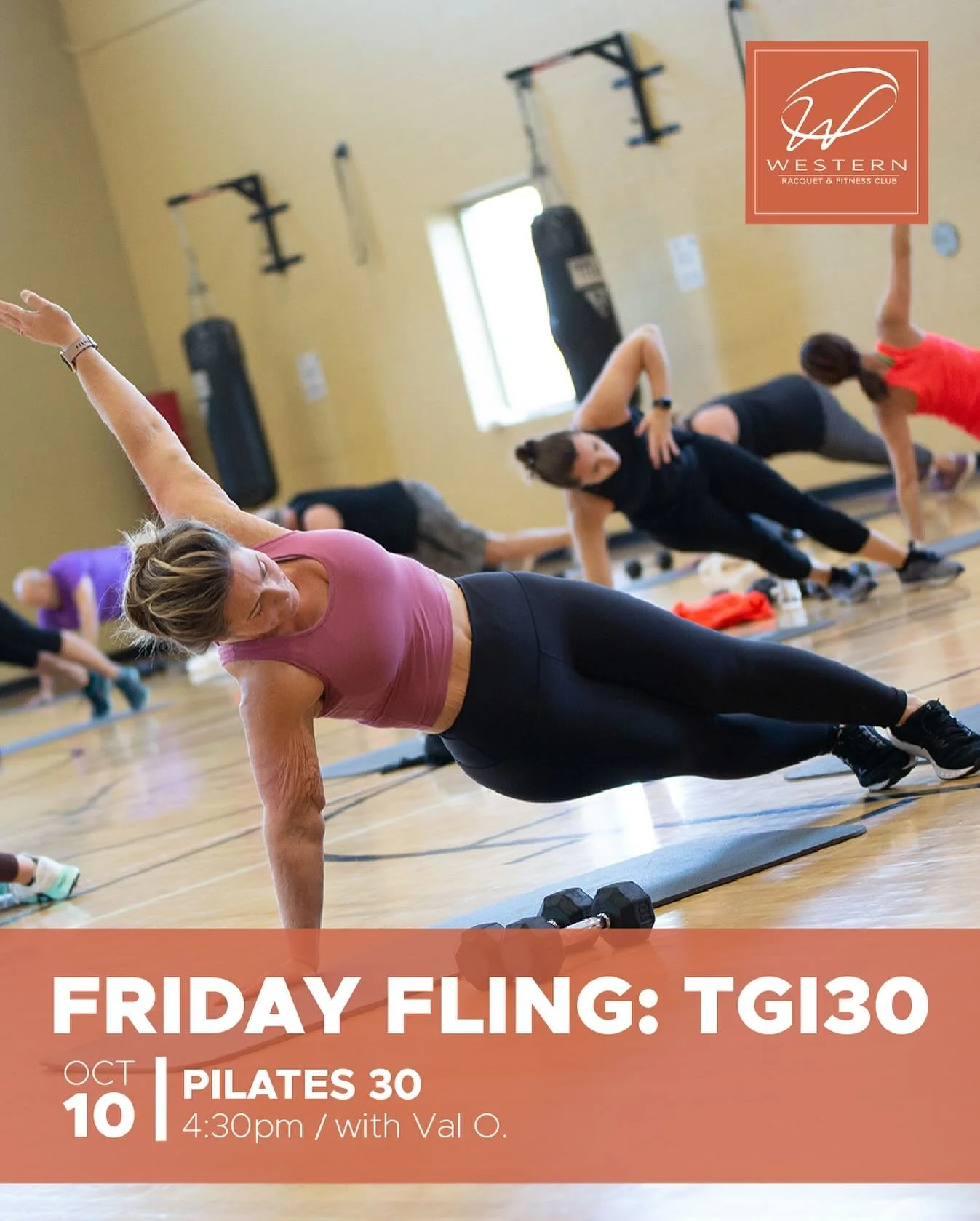 🎉 TGI30 Friday Fling: Pilates with Val! 🎉

Kick off your weekend at 4:30 PM tomorrow with Pilates 30 &mdash; a refreshing, full-body workout that builds strength from the inside out. You&rsquo;ll leave feeling balanced, strong, and ready to take on