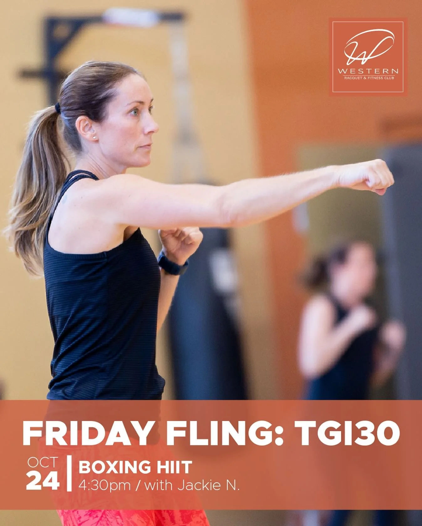 ⚡️**TGI30 Friday Fling!**⚡️
End your week on a high note with Jackie N tomorrow at 4:30pm for an action-packed Boxing HIIT class! Expect powerful combos, upbeat energy, and a fun way to kick off your weekend. 🥊🔥

No sign-up required &mdash; just sh