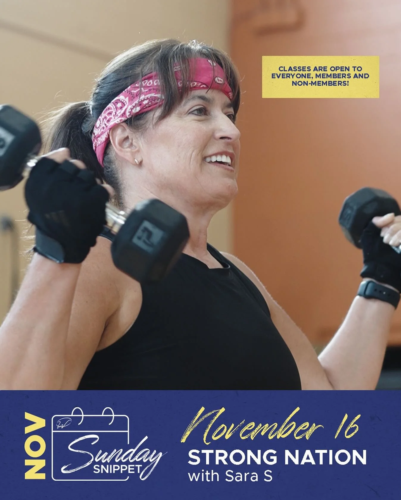 🔥 NovemBURN Sunday Snippet 🔥

Join Jessica B tomorrow morning at 9am for STRONG Nation!
Get ready for a high-energy workout that will push you, challenge you, and kick off your Sunday with serious strength.

Members + non-members welcome &mdash; an