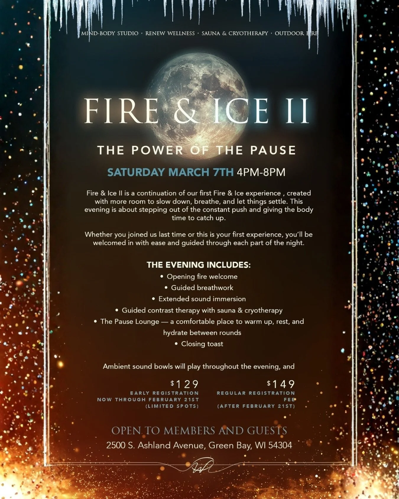 🥵😌🥶Fire &amp; Ice II: The Power of the Pause

A guided contrast therapy experience!

Open to Members and Guests (so bring your friends).

📆 Saturday, March 7
4:00&ndash;8:00 PM
(Check-in begins at 3:45 PM)

📍Western Racquet &amp; Fitness Club | 