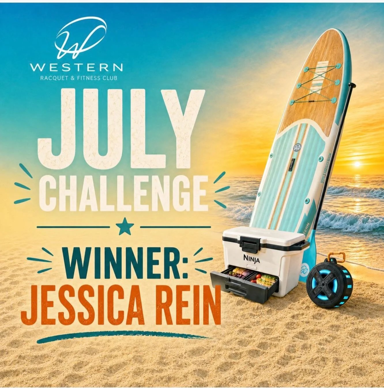🎉 Our July Challenge Winner is&hellip;

JESSICA REIN 

🏆 She is taking home:
❄️ Ninja FrostVault Cooler
🏄 Stand Up Paddleboard
🔊 Waterproof Bluetooth Speaker

Thank you to EVERYONE who showed up, put in the work, and completed the July Challenge.