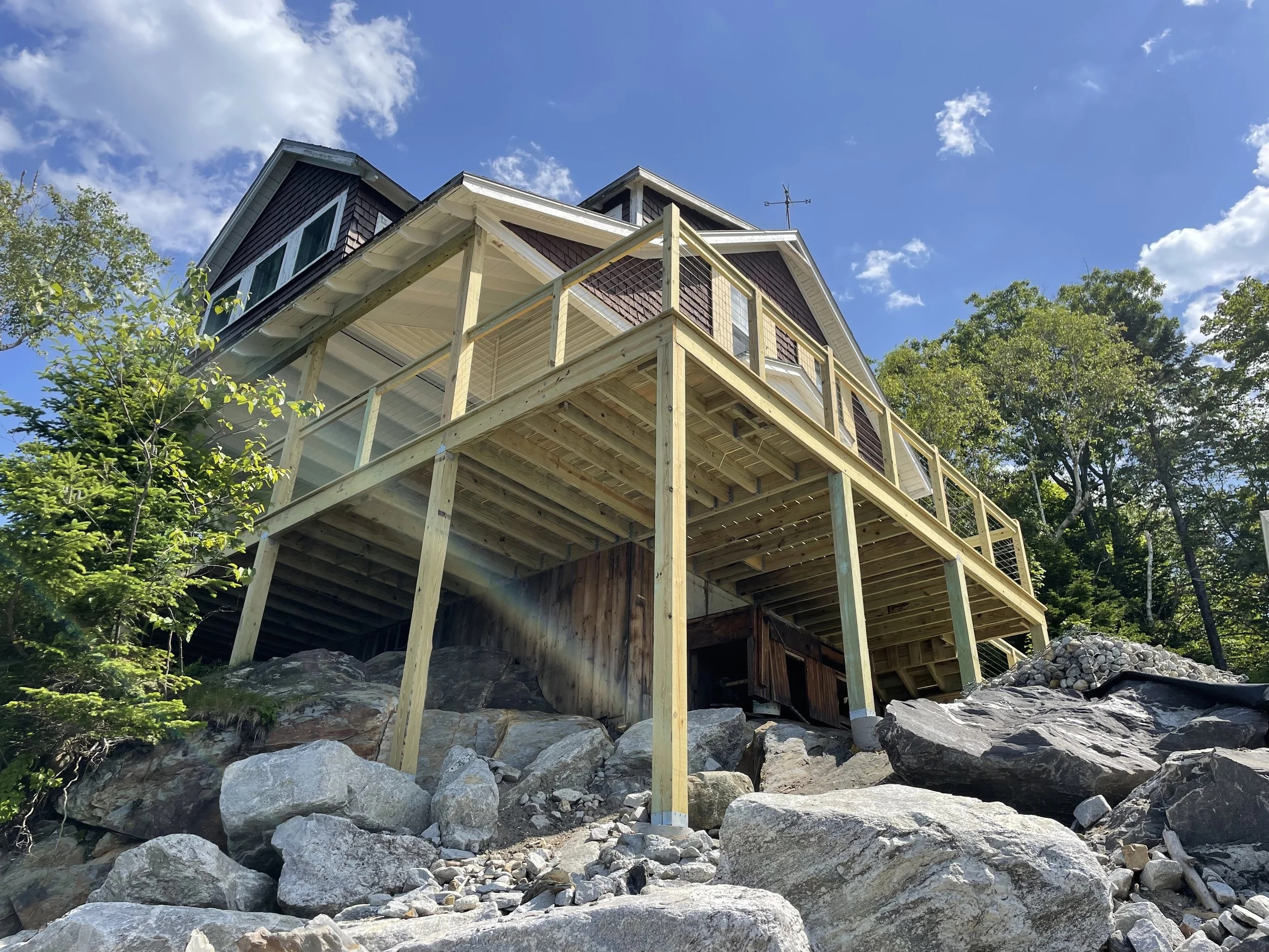 Deck build in Westbrook, ME by Foss & Company