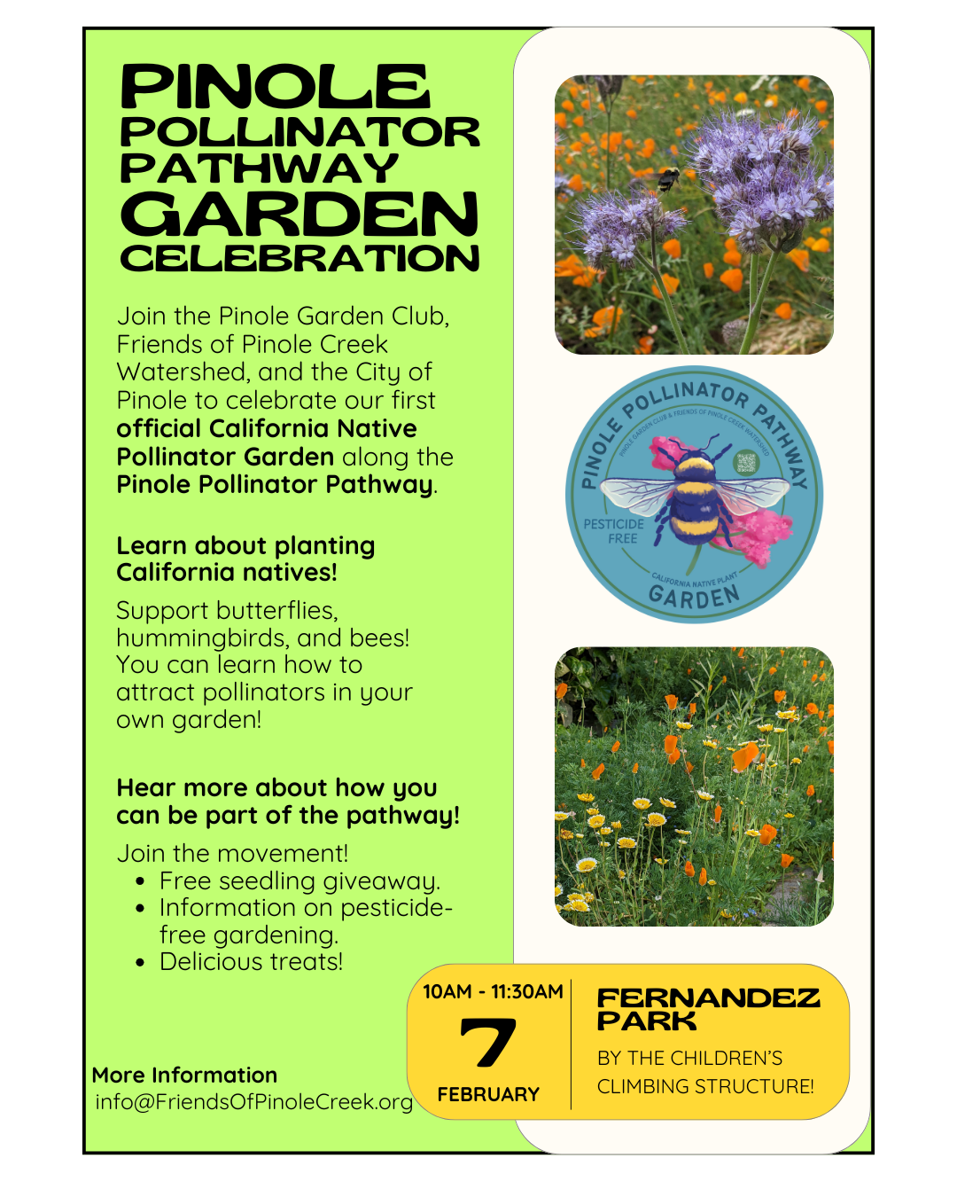 Pinole Pollinator Pathway Garden Celebration