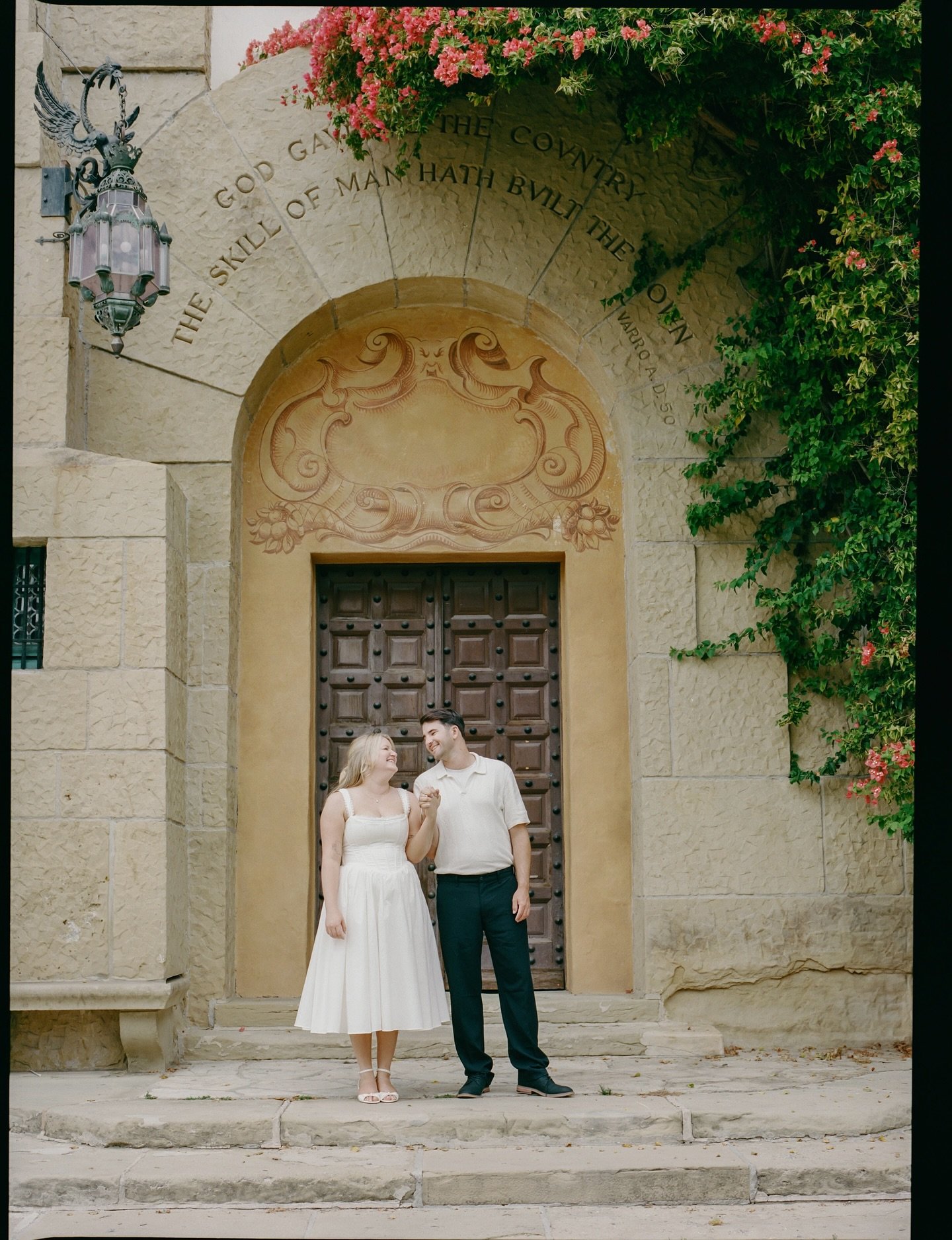 Santa Barbara is for lovers (&amp; dog lovers) &mdash; Spent the afternoon with J+G at the iconic Santa Barbara Courthouse, one of my favorite spots for engagement photos,  with a special cameo from their sweet dachshund, Moose. Counting down the day