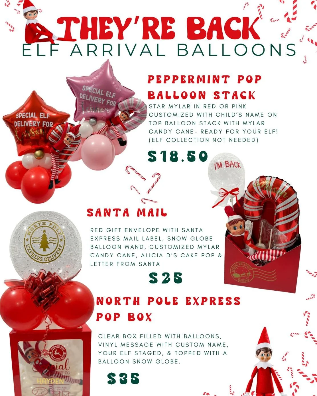 🎄✨ ELF ARRIVAL DESIGNS ARE LIVE! ✨🎄
Make December 1st extra magical this year with our custom elf arrival displays &mdash; designed to bring HUGE smiles and easy holiday magic! 💫

Choose from 6 adorable options:
1️⃣ North Pole Elf Stuffed Ornament