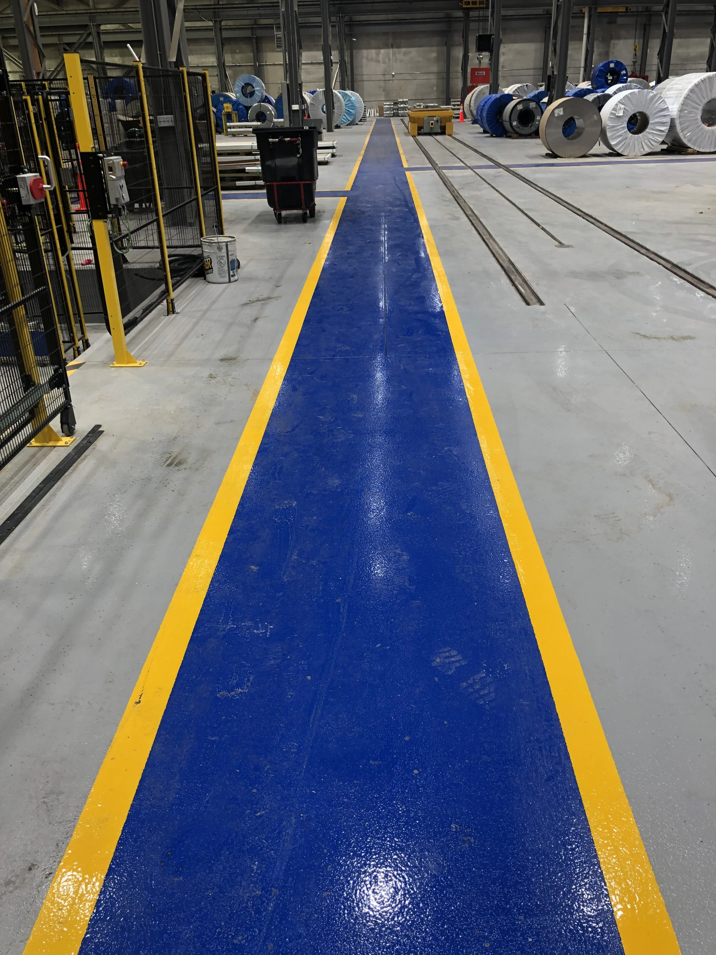Heavy Industrial Manufacturing Epoxy Floor Walkway 5S Safety