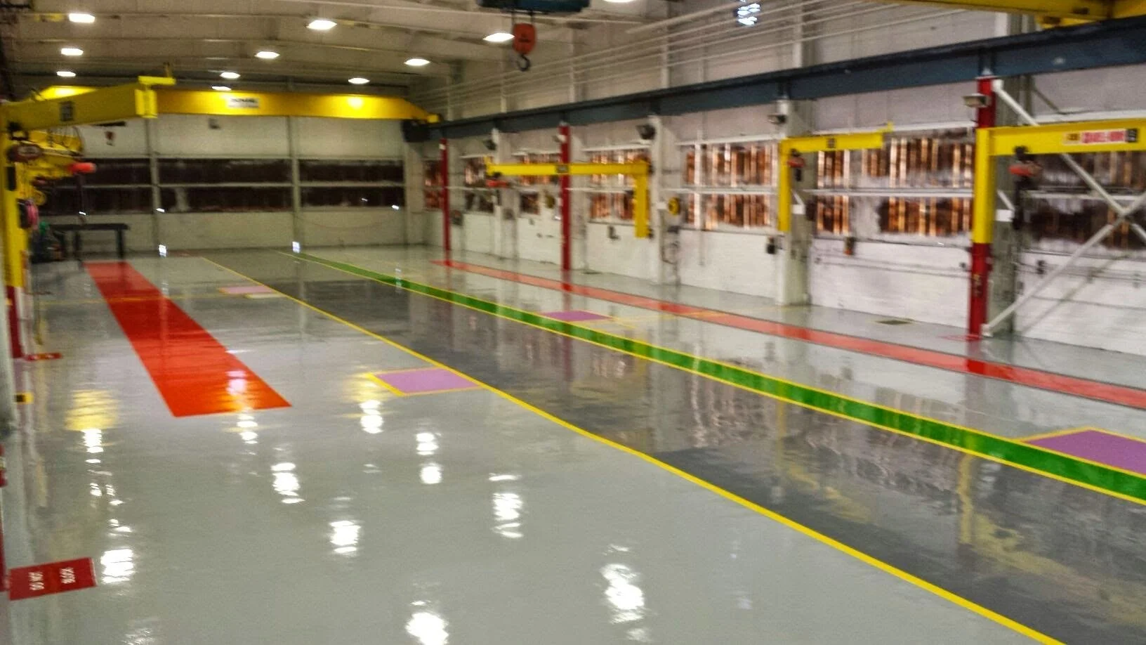 Heavy Industrial Manufacturing Epoxy Floor Coating 5S Safety Markings