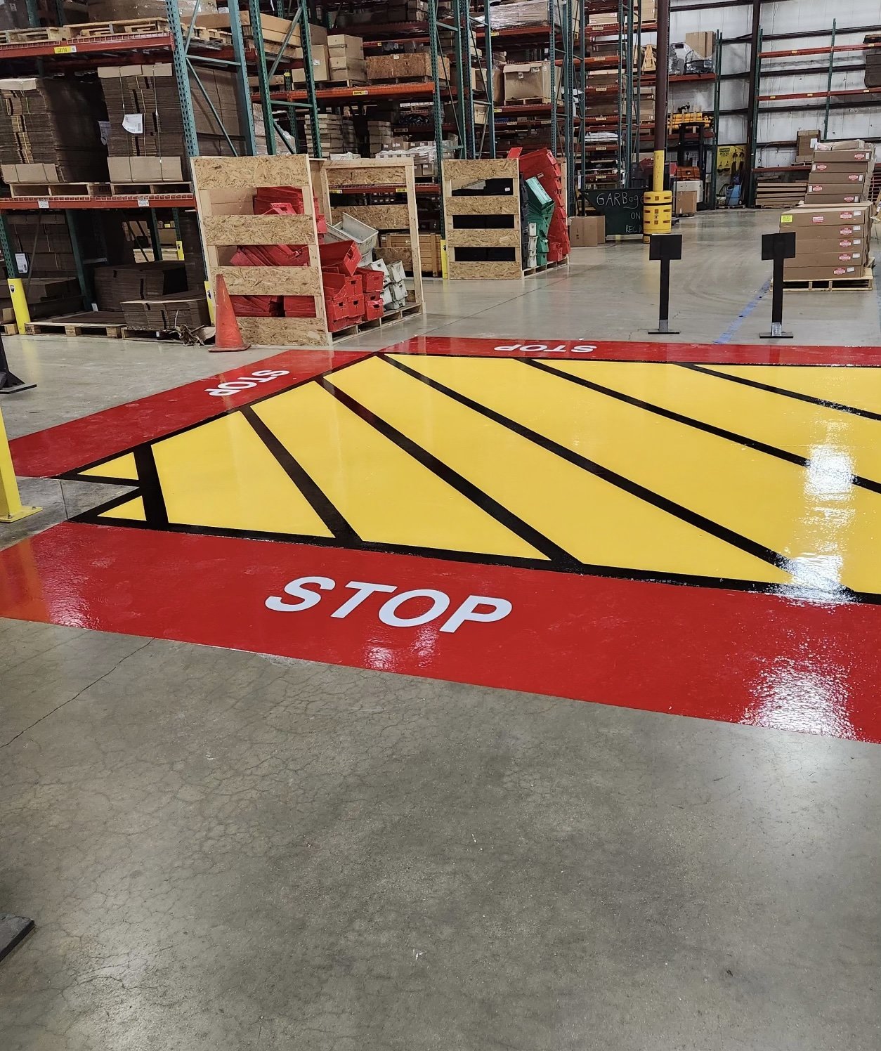 Heavy Industrial 5S Safety Striping Epoxy Flooring