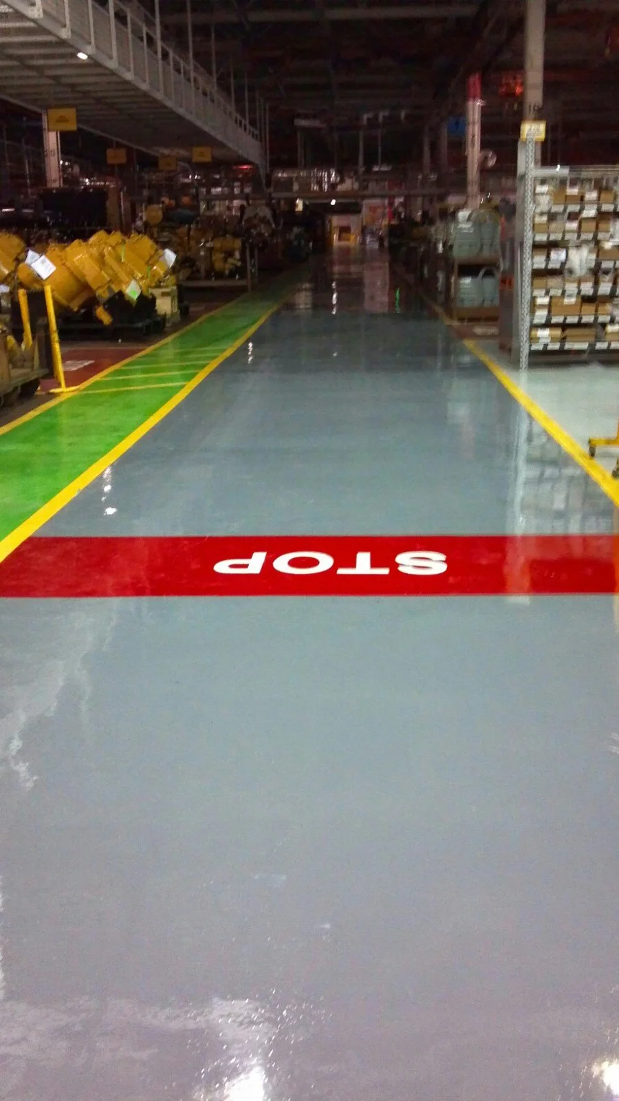 Heavy Industrial Manufacturing Epoxy Floor Coating stop sign