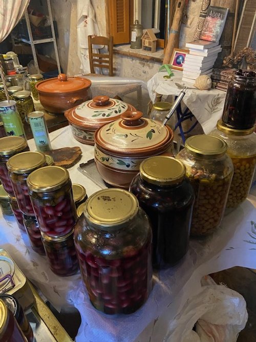 Several varieties of local, organic olives