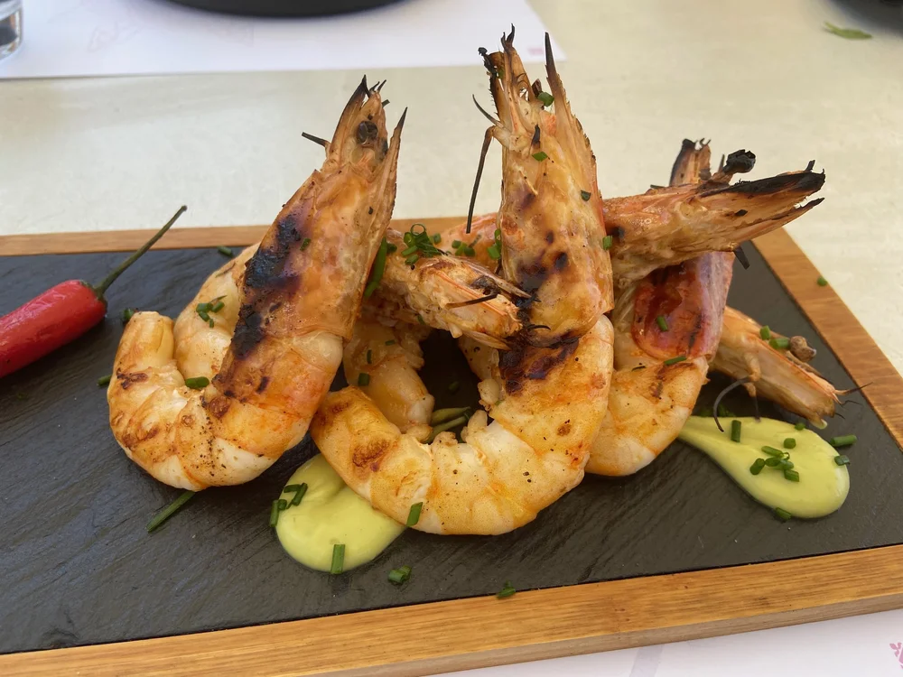 Grilled prawns at Wine Horse 