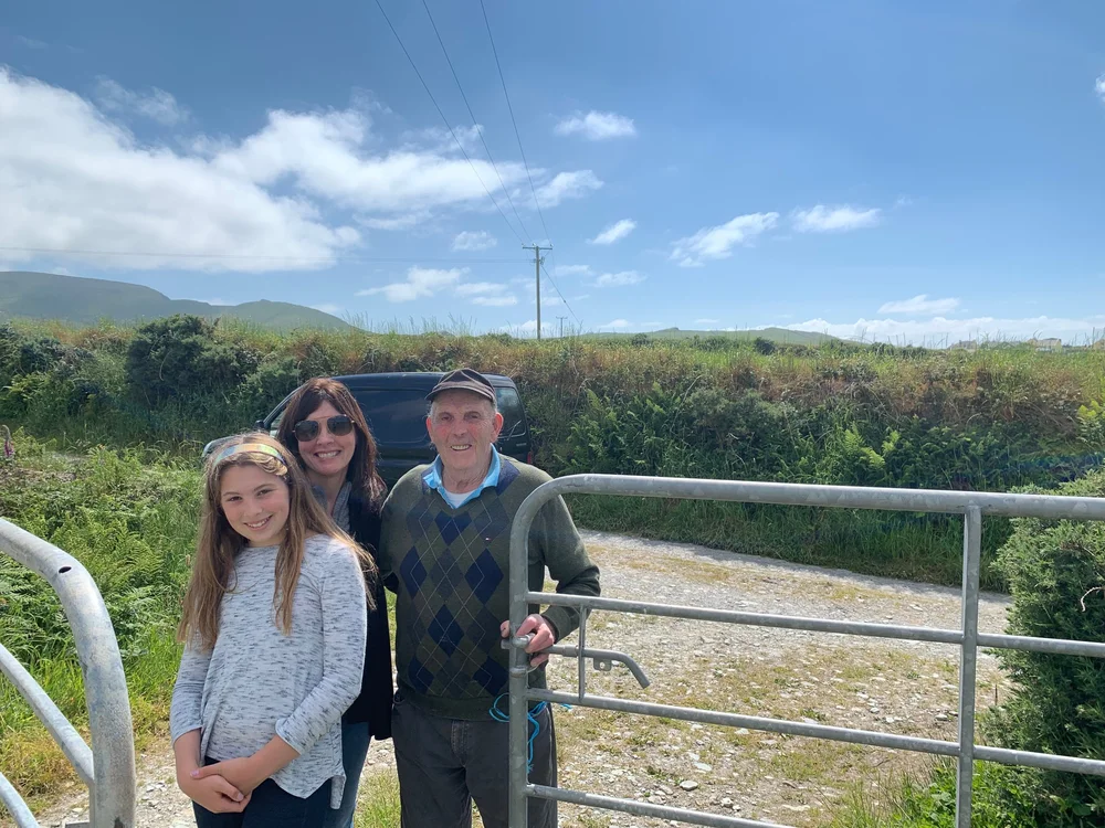 With uncle Michael at the farm 