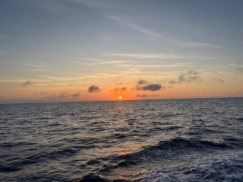 Open ocean sunset