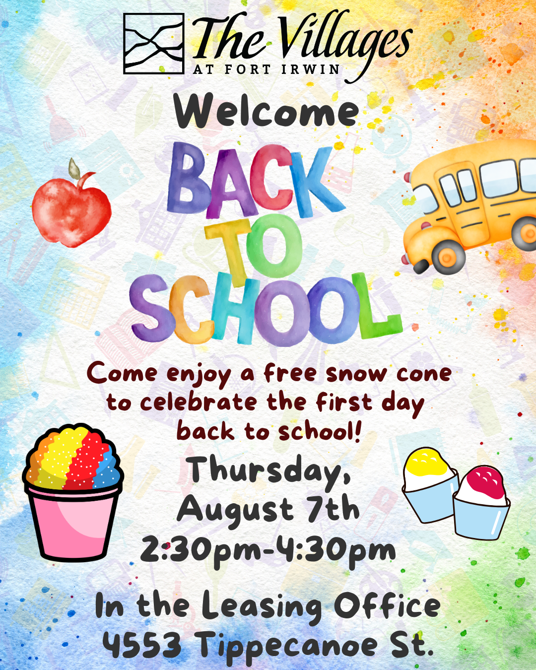Back to School Snowcones
