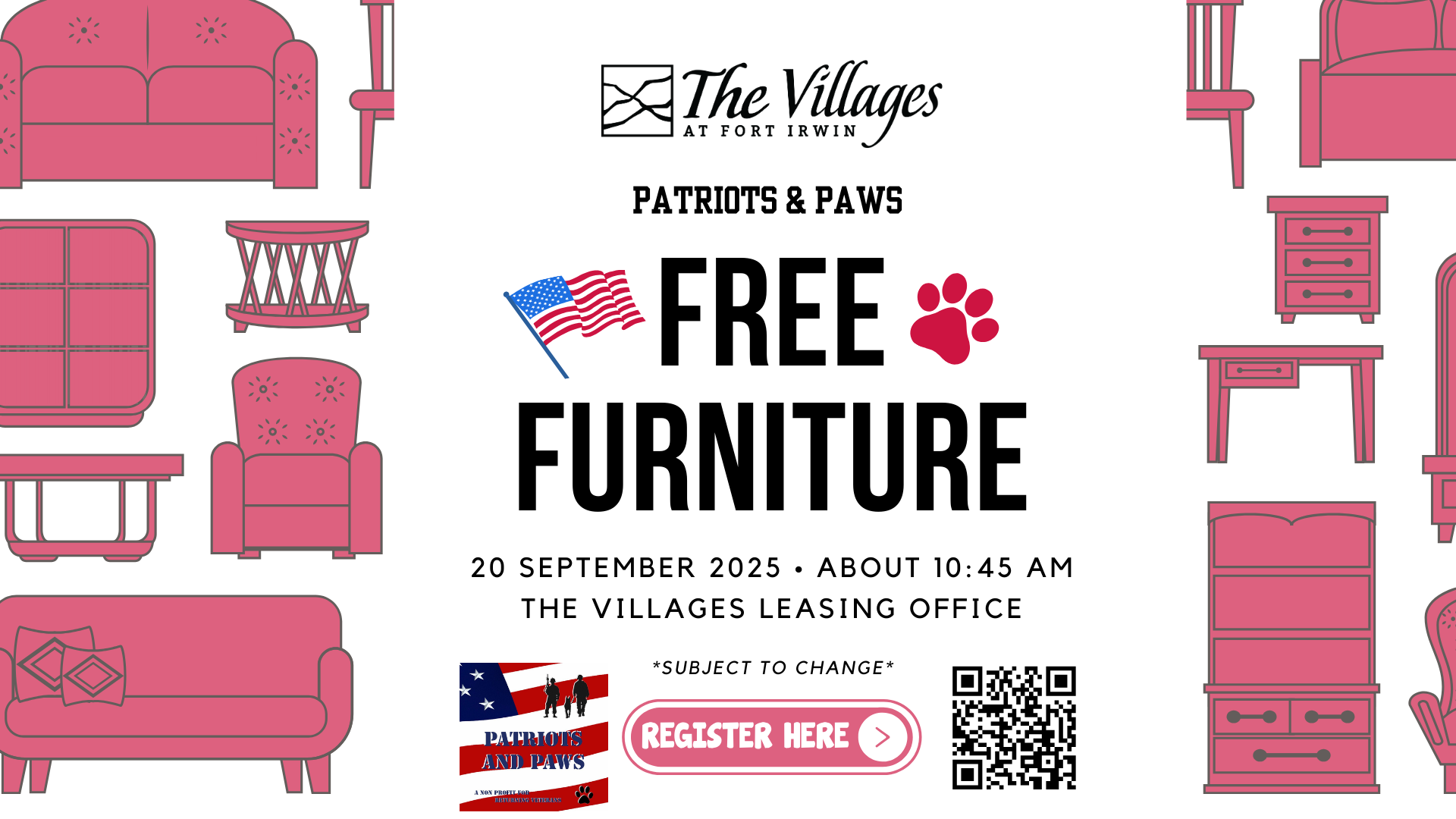 Patriots and Paws Furniture Donation