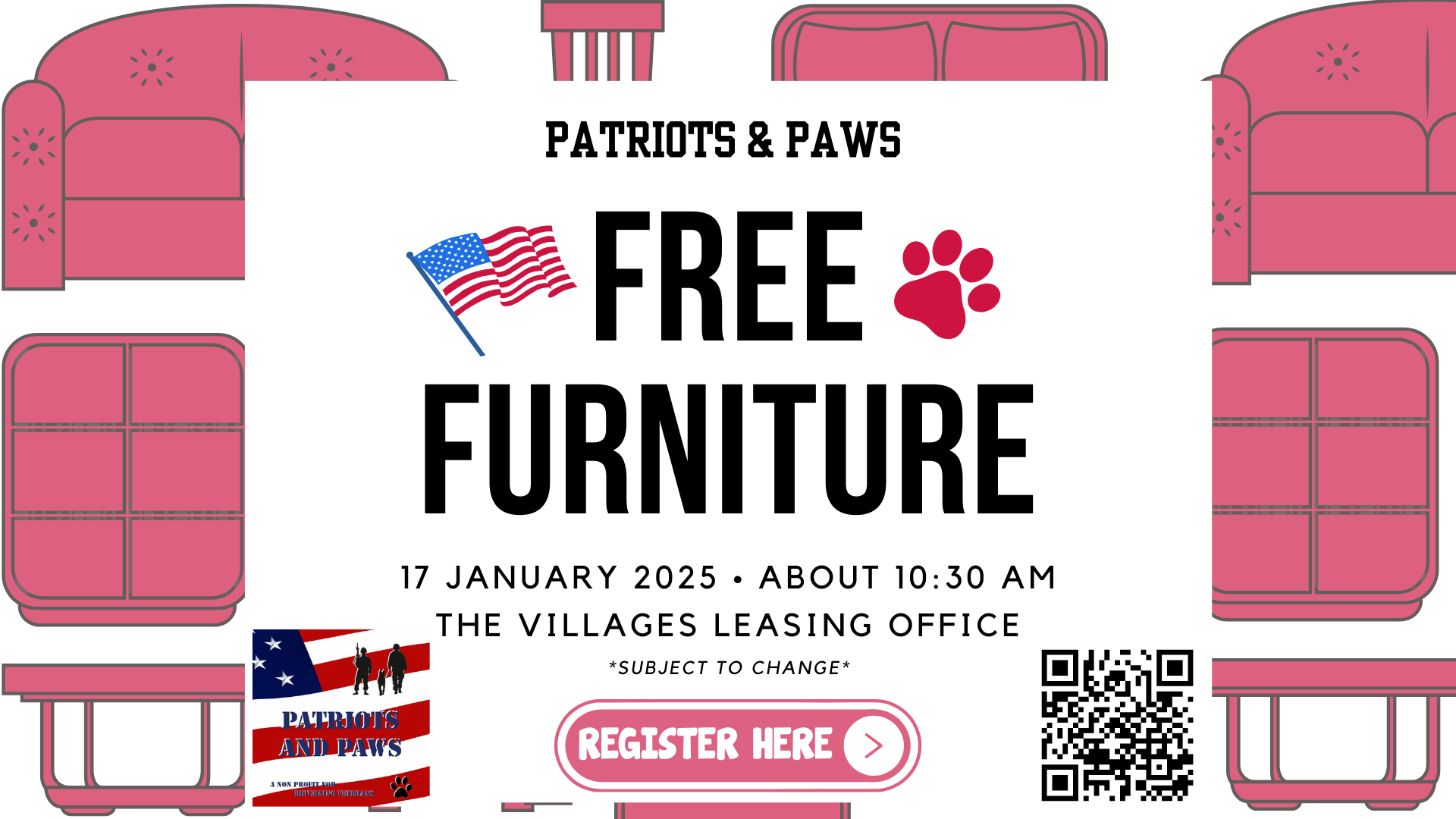 Patriots and Paws Furniture Donation
