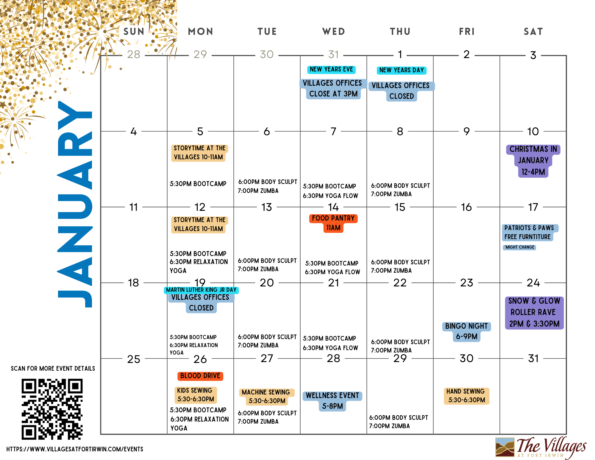 January Events Schedule