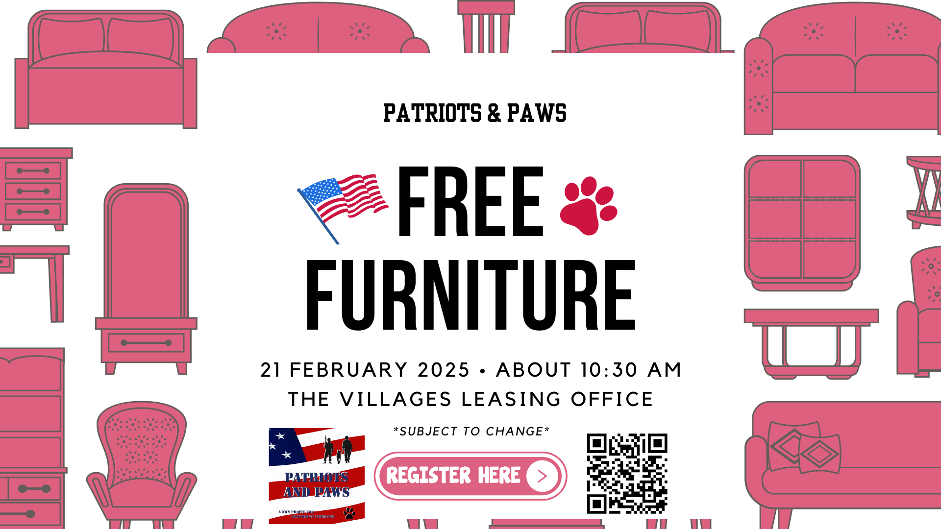 Patriots and Paws Furniture Donation 