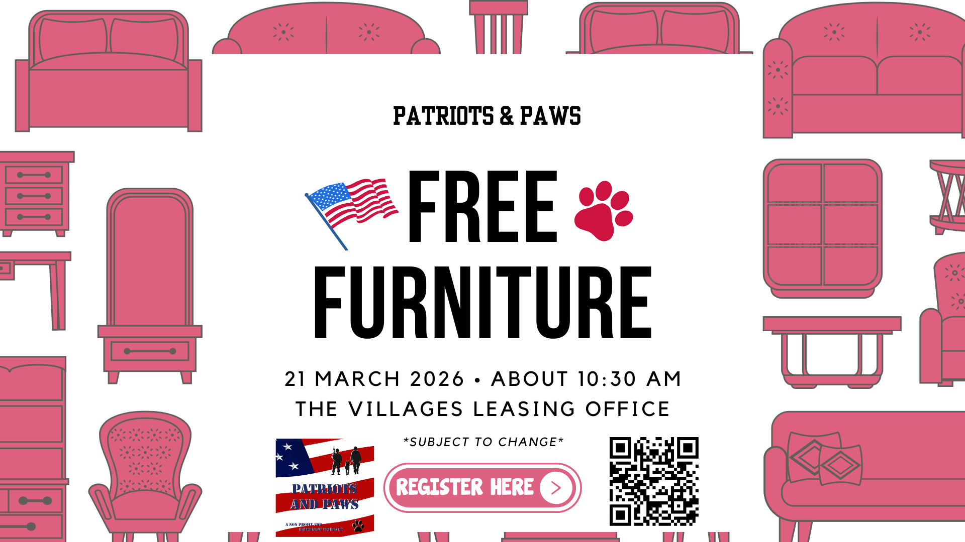 Patriots and Paws Furniture Donation 