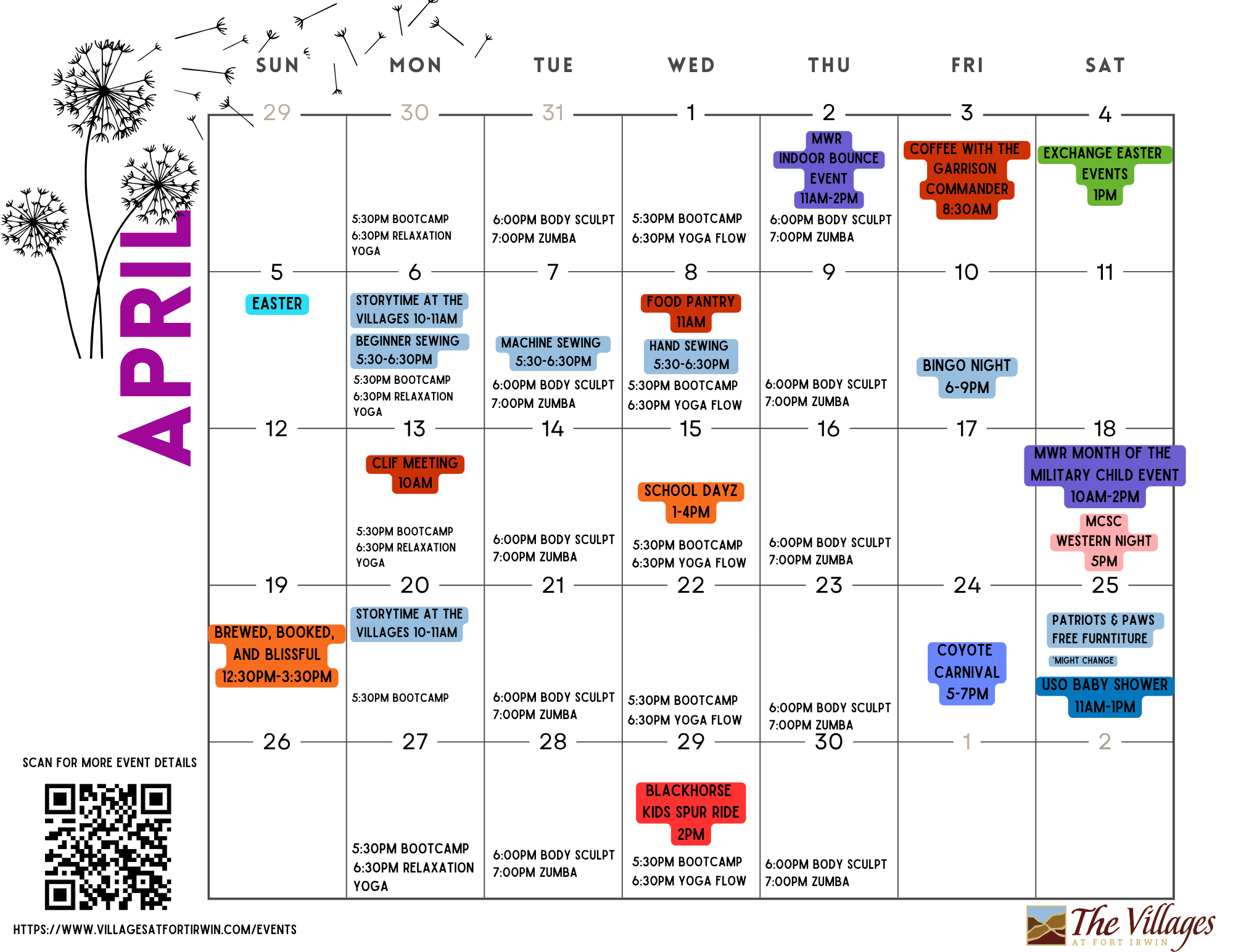 April 2026 Events Calendar