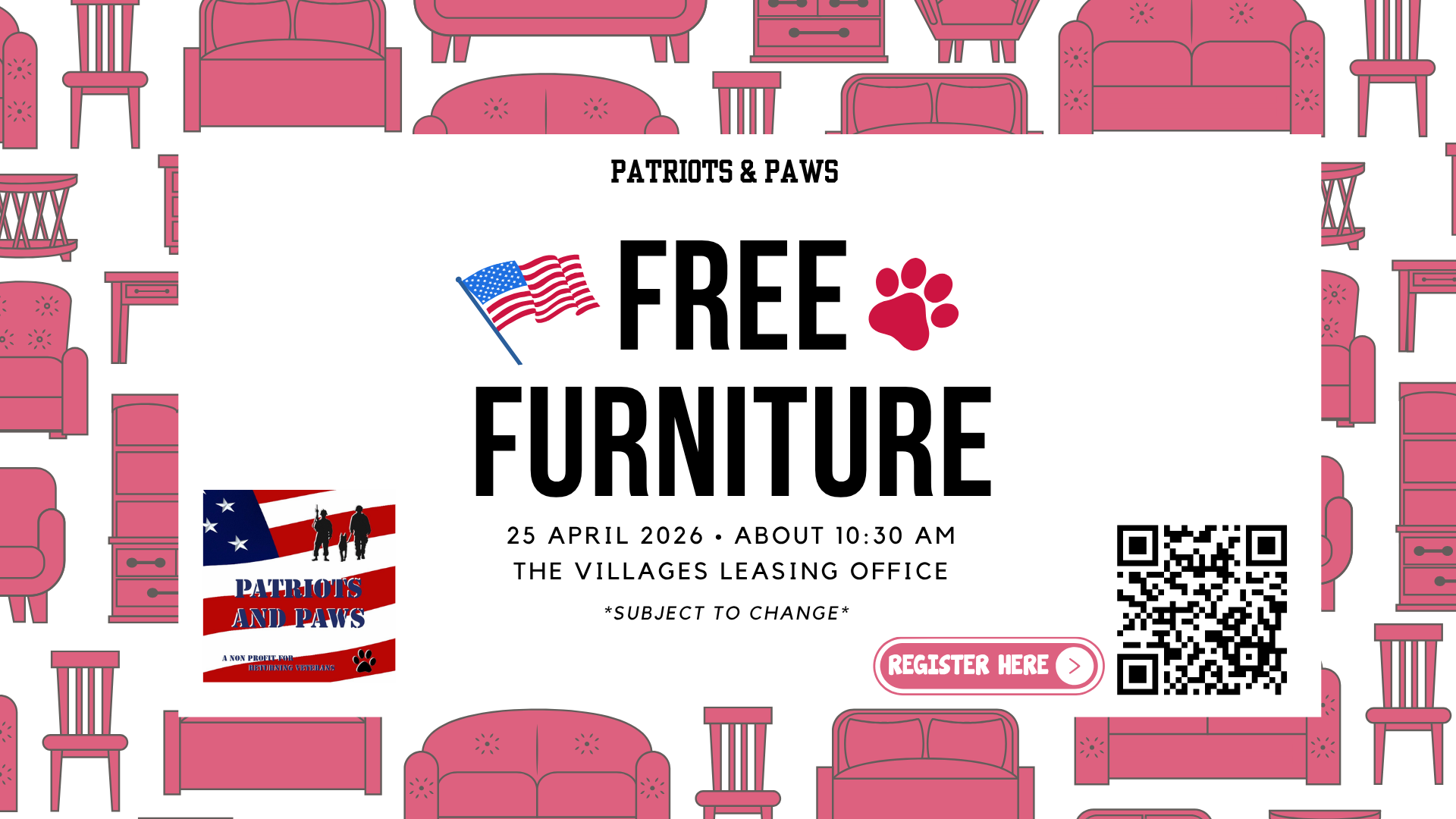 Patriots and Paws Furniture Donation