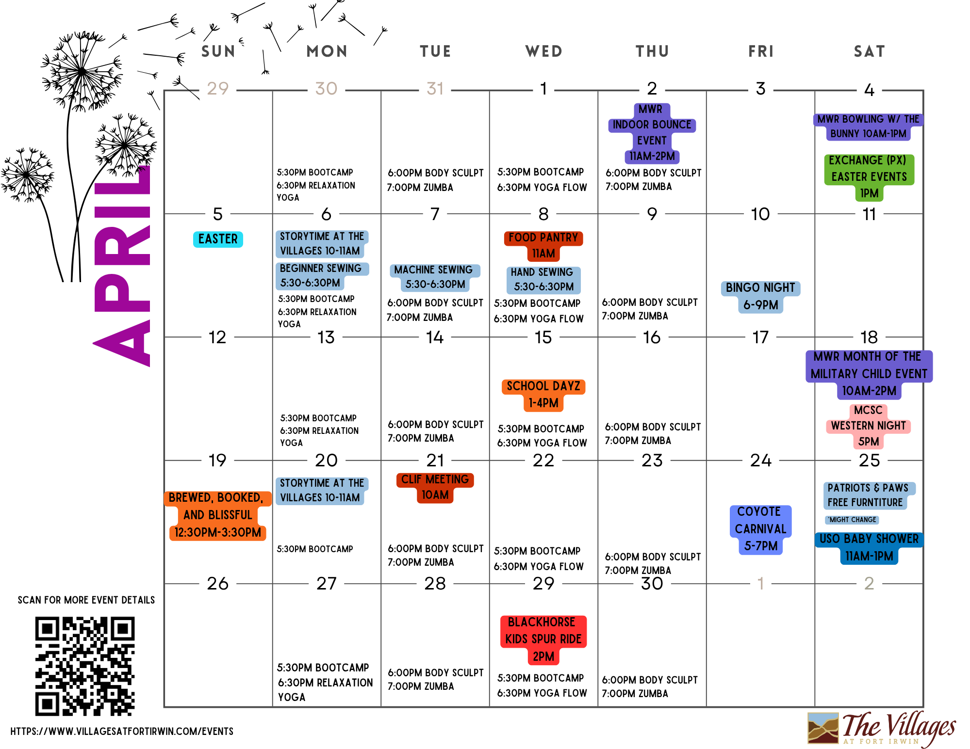 April 2026 Events Calendar