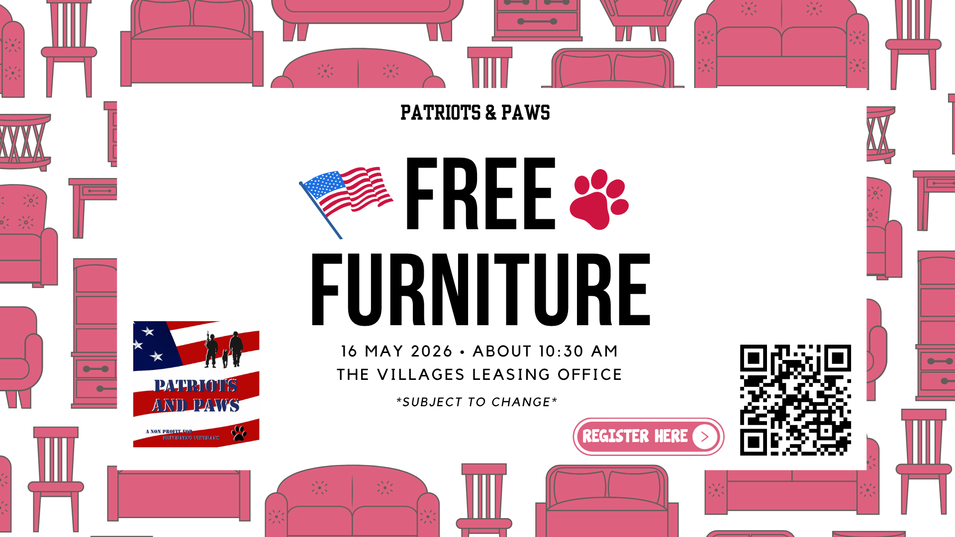 Patriots and Paws Furniture Donation 