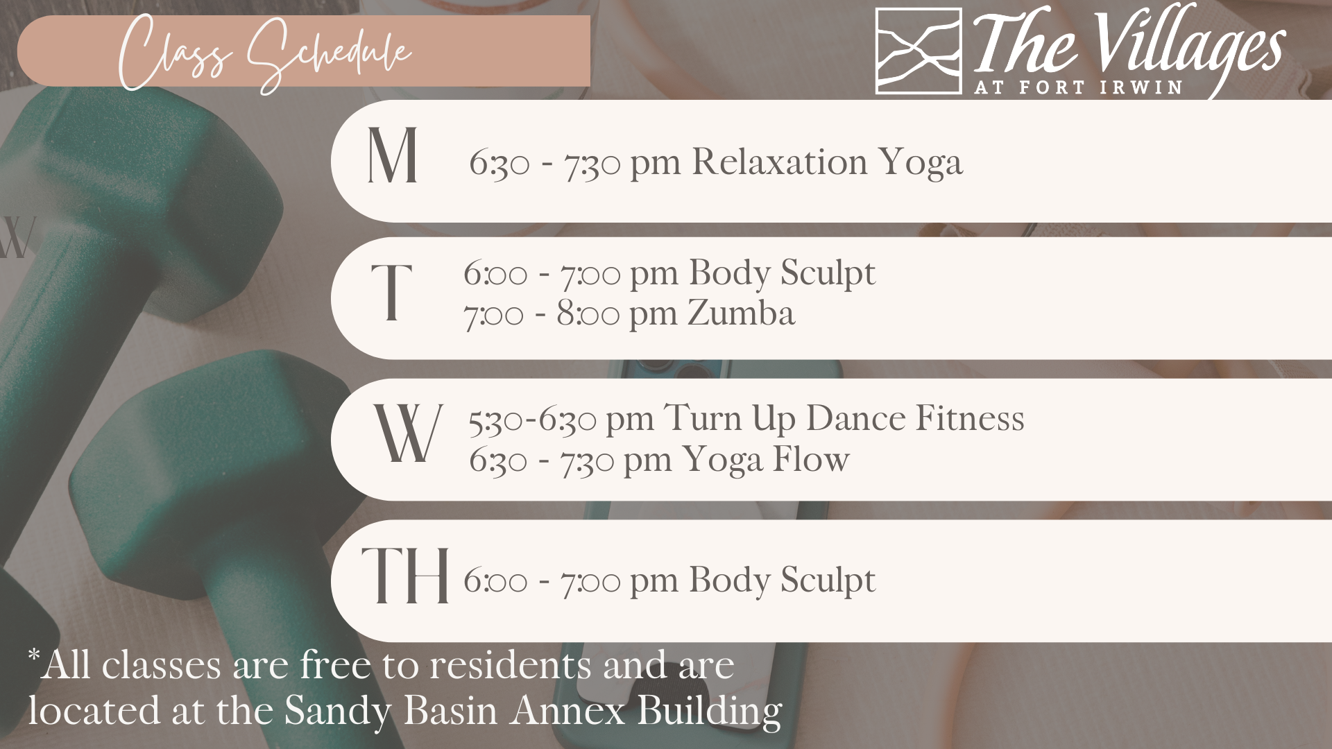 June Fitness Schedule 