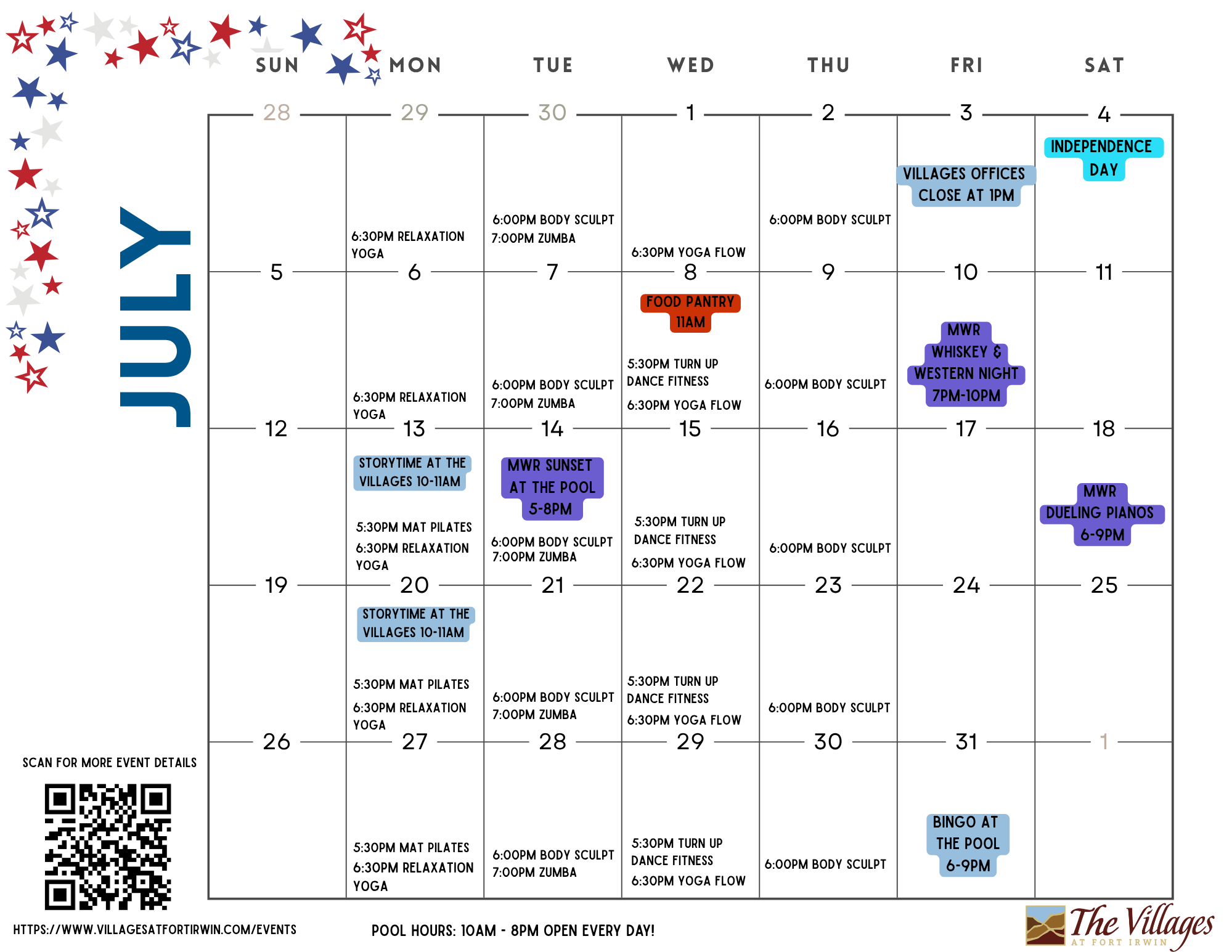 July Events Calendar 