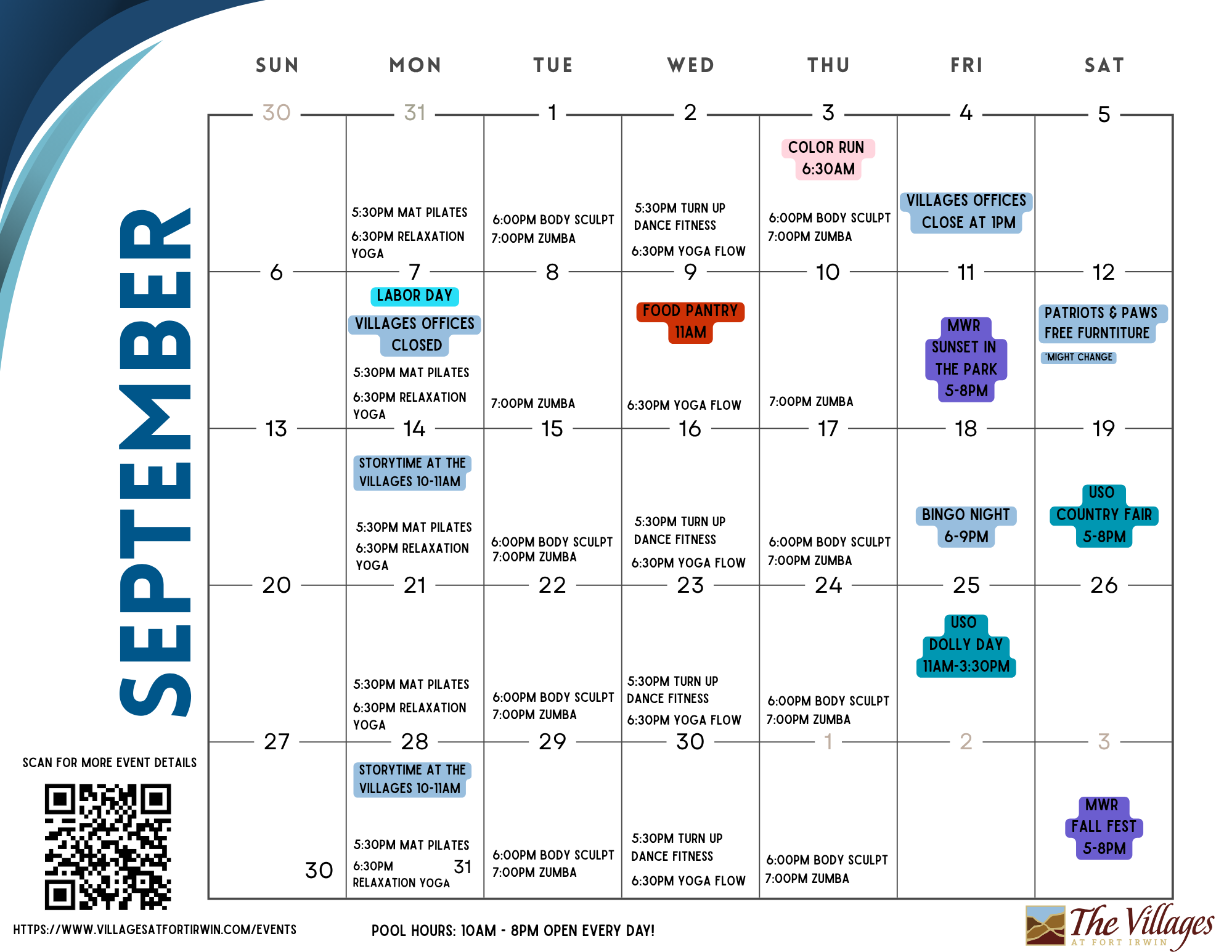 September Events Calendar