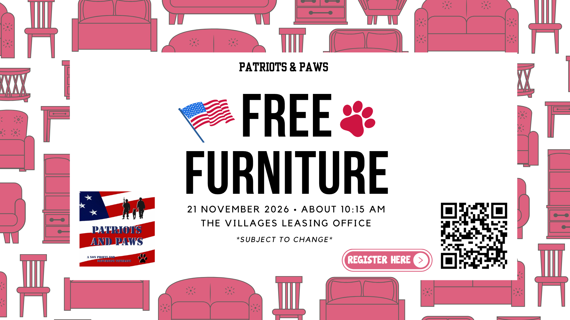 Patriots and Paws Furniture Donation