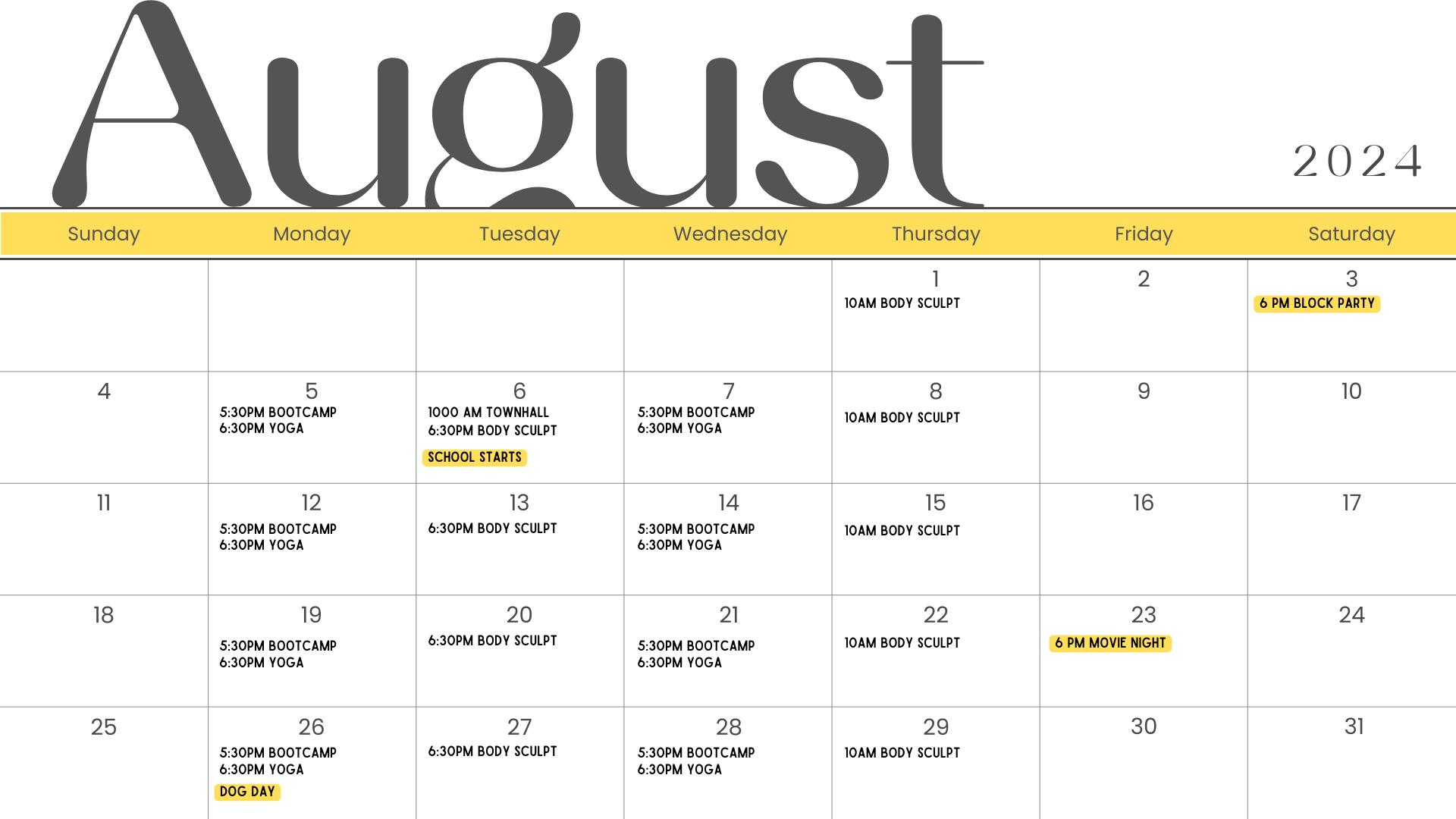 August Calendar Villages at Fort Irwin August Calendar Villages at Fort Irwin
